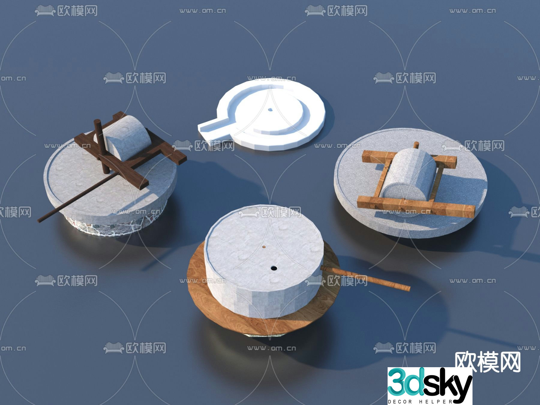 Millstone farm tools 3d model