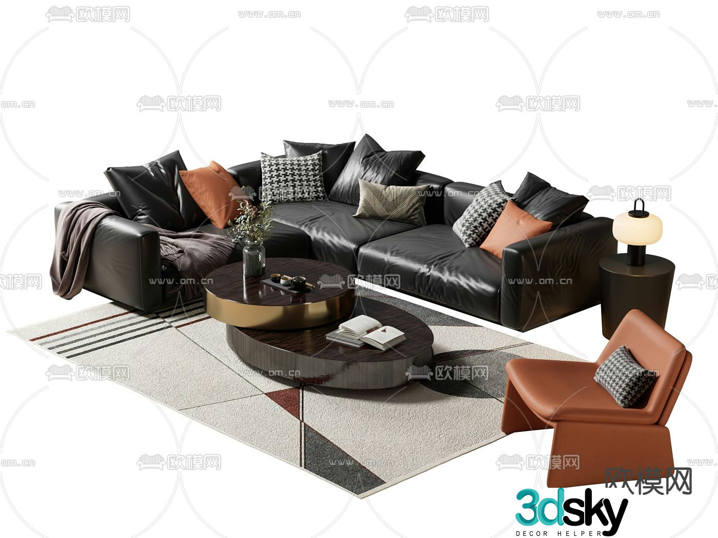 Modern modular sofa corner sofa 3d model