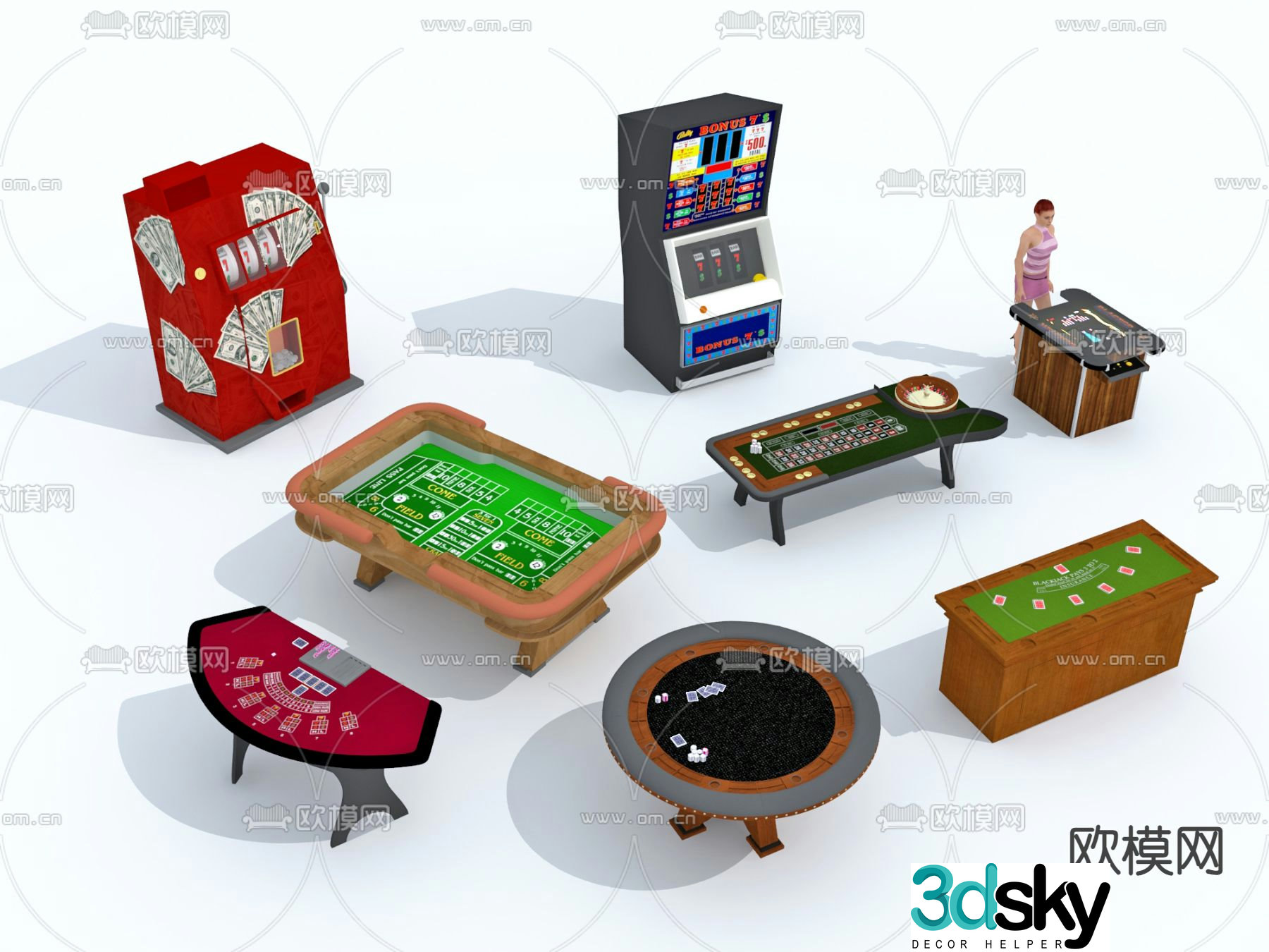 Game table chess claw machine dancing machine 3d model