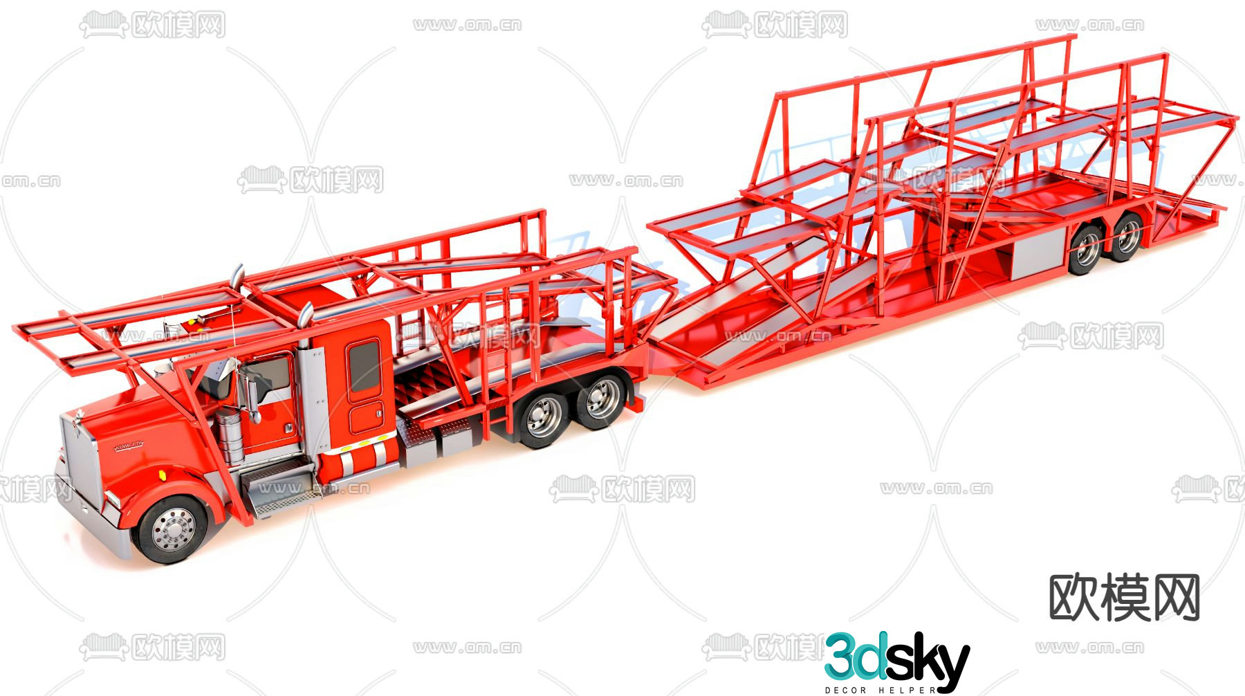 Large truck pull truck 3d model