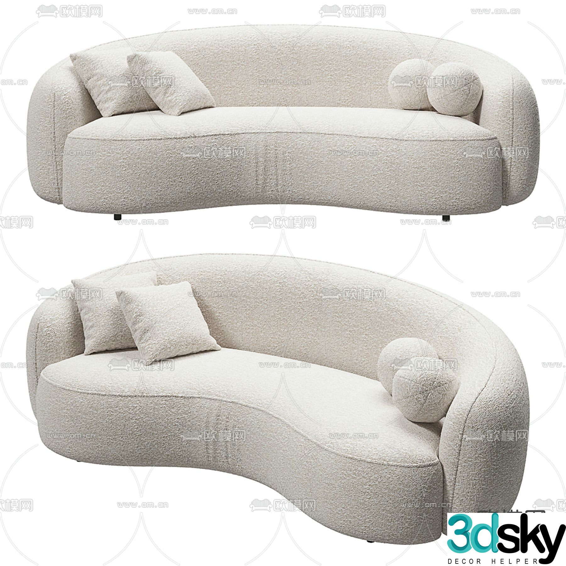 Curved sofa special shaped sofa 3d model
