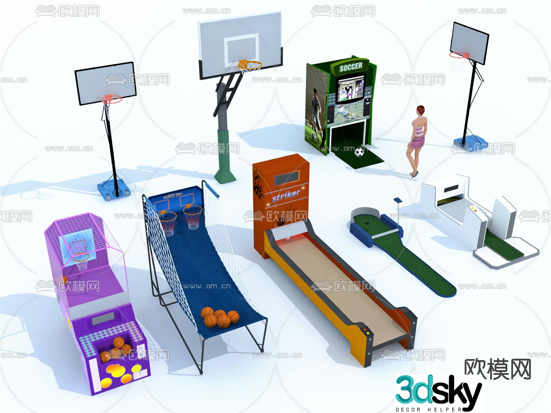 Football machine shooting machine golf machine 3d model