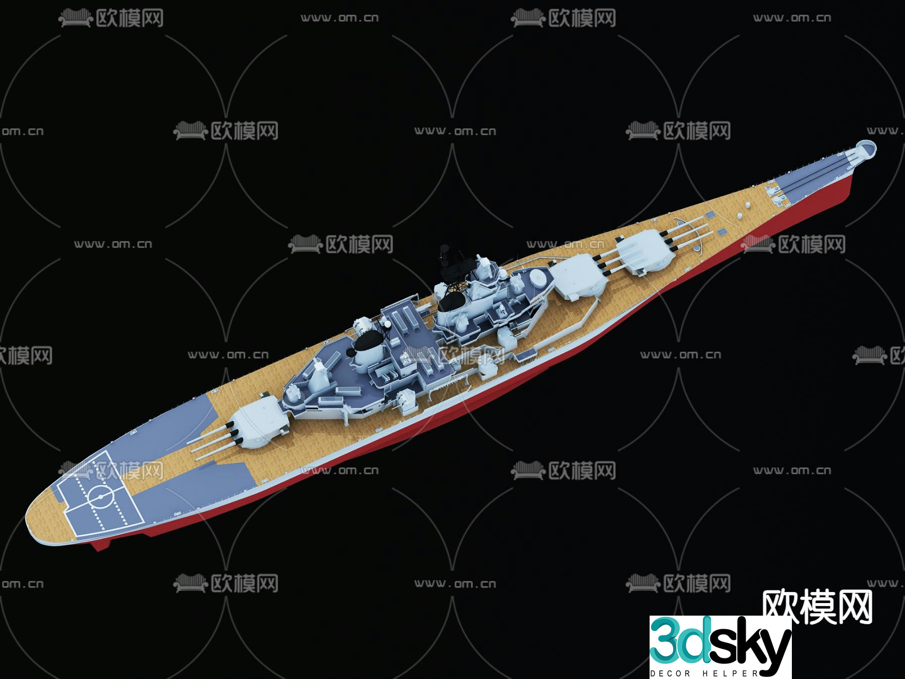 battleship battleship cruiser 3d model