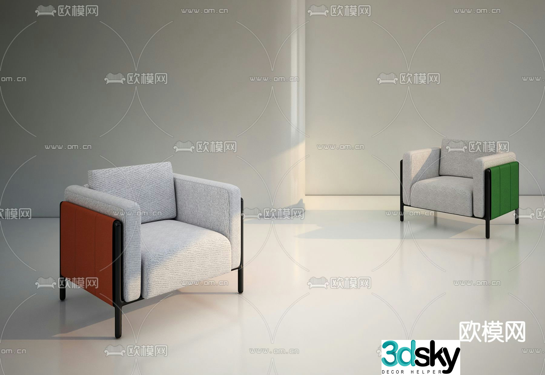 Modern sofa chair leisure chair 3d model