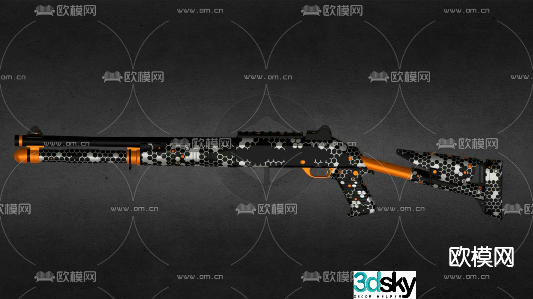 automatic rifle gun 3d model