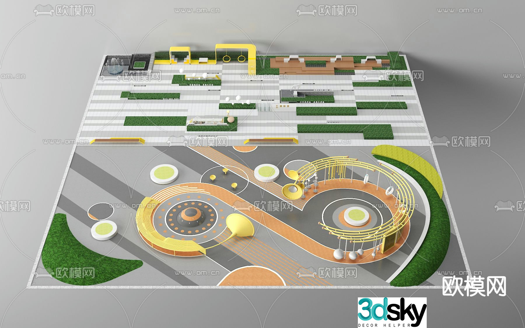 Pocket Park Street Park 3d model