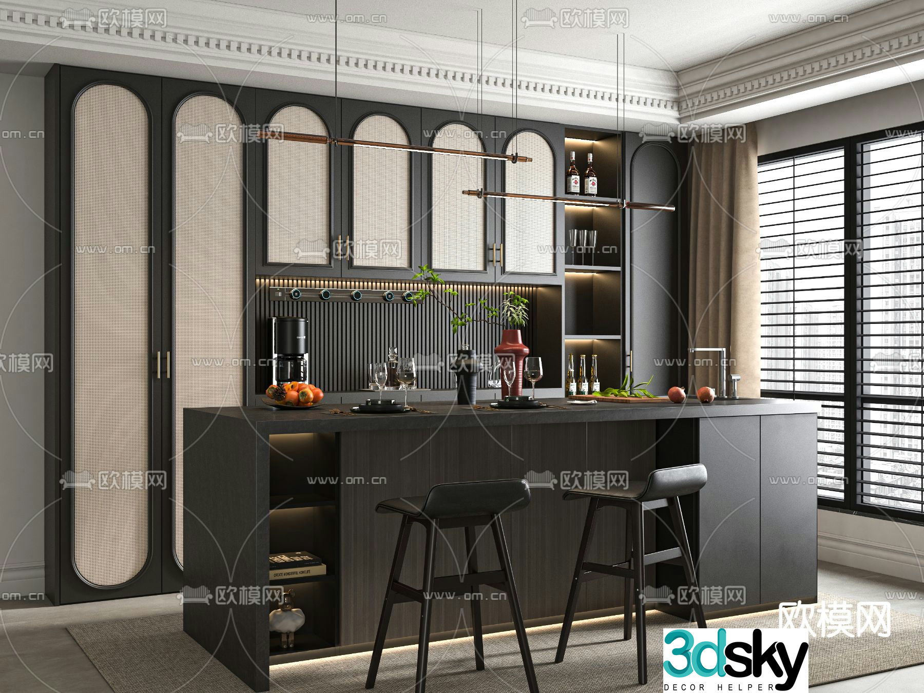 Medieval style bar bar chair 3d model