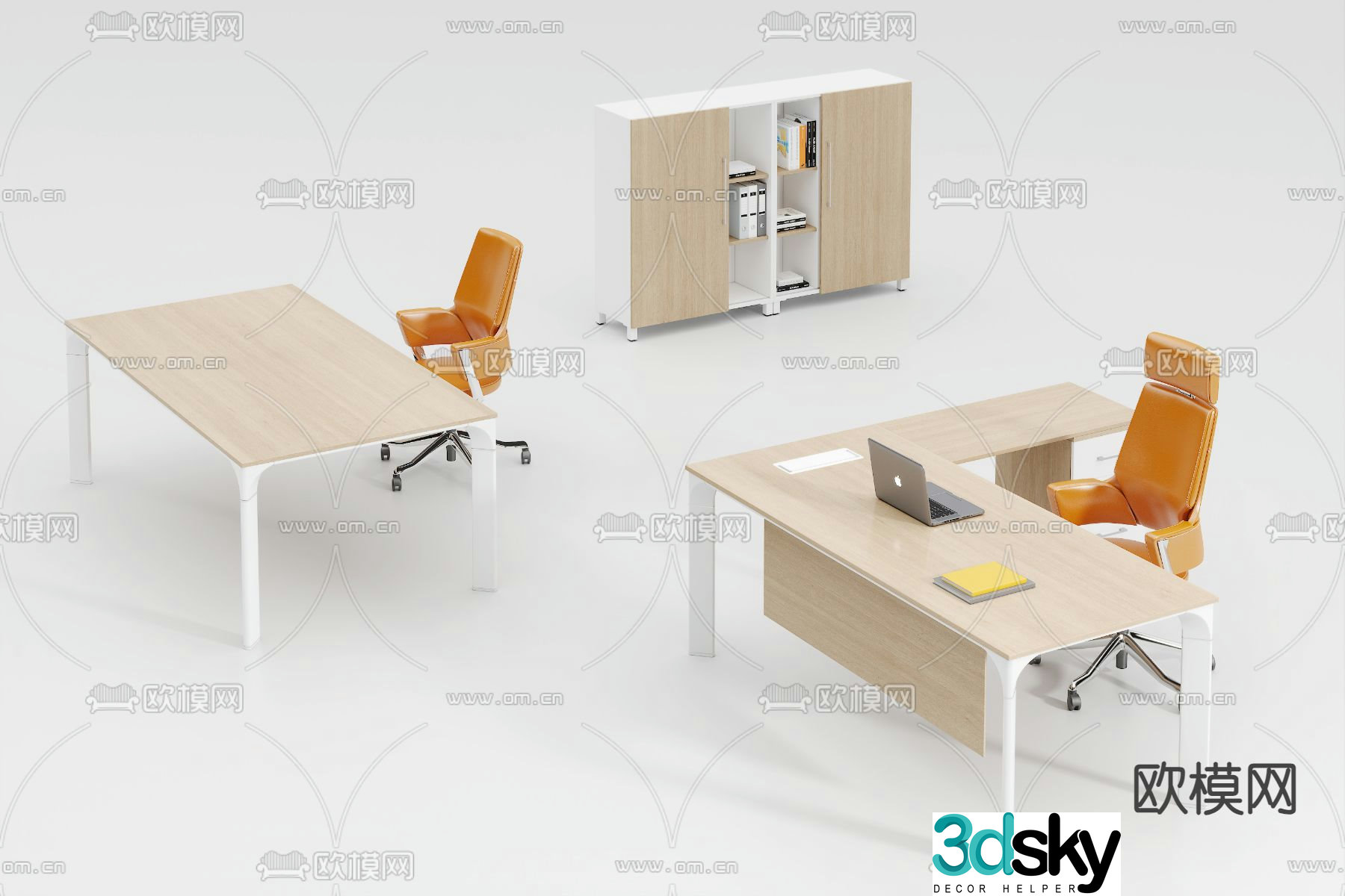 Desk table supervisor table manager table 3d model