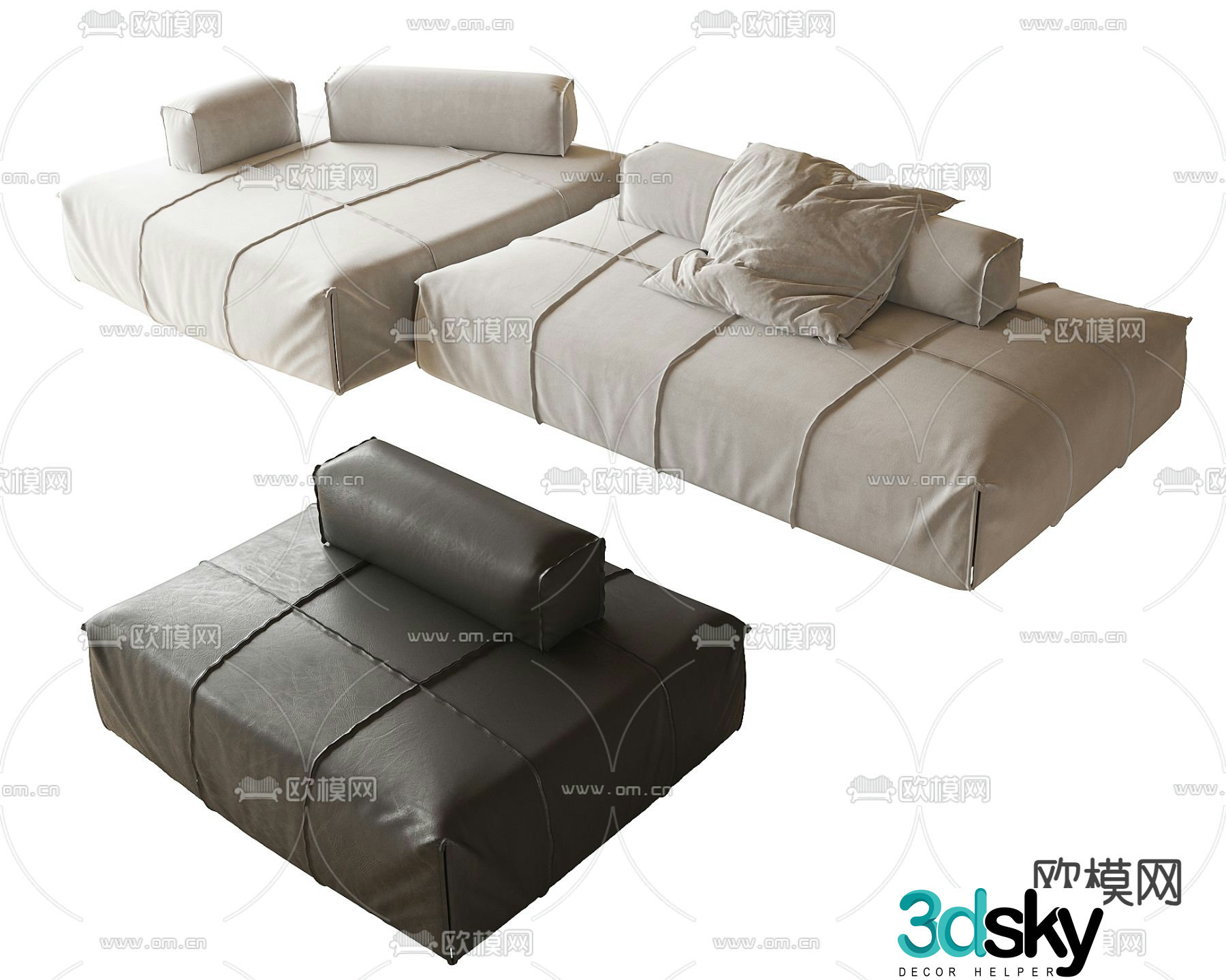 Special-shaped sofa splicing sofa 3D model