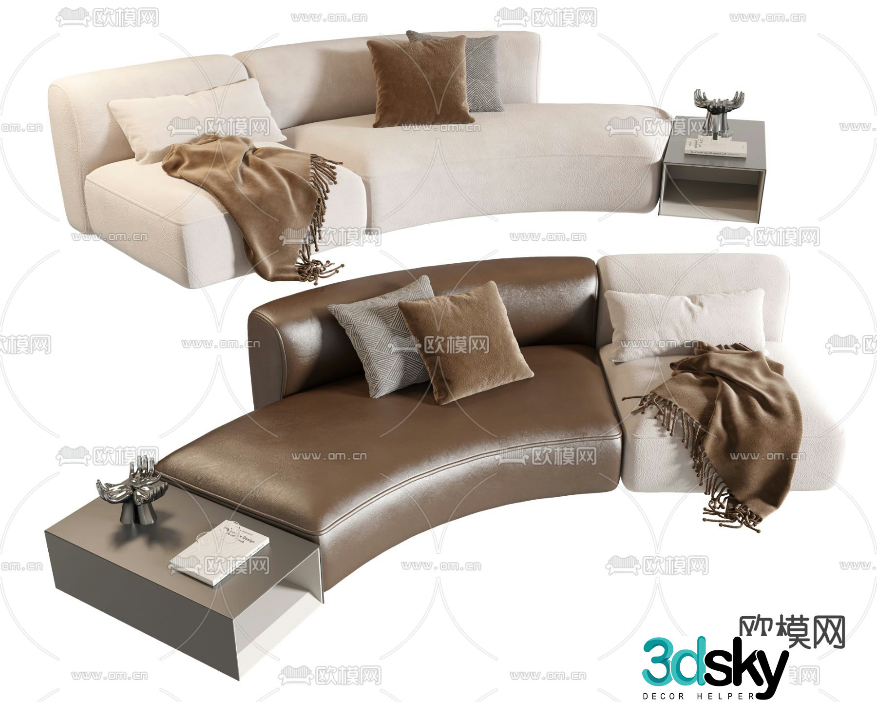 Curved sofa special shaped sofa 3d model