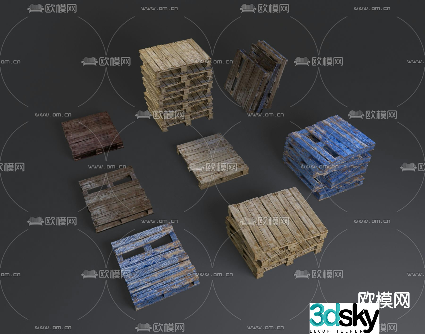Pallet wooden pallet bottom pallet 3d model