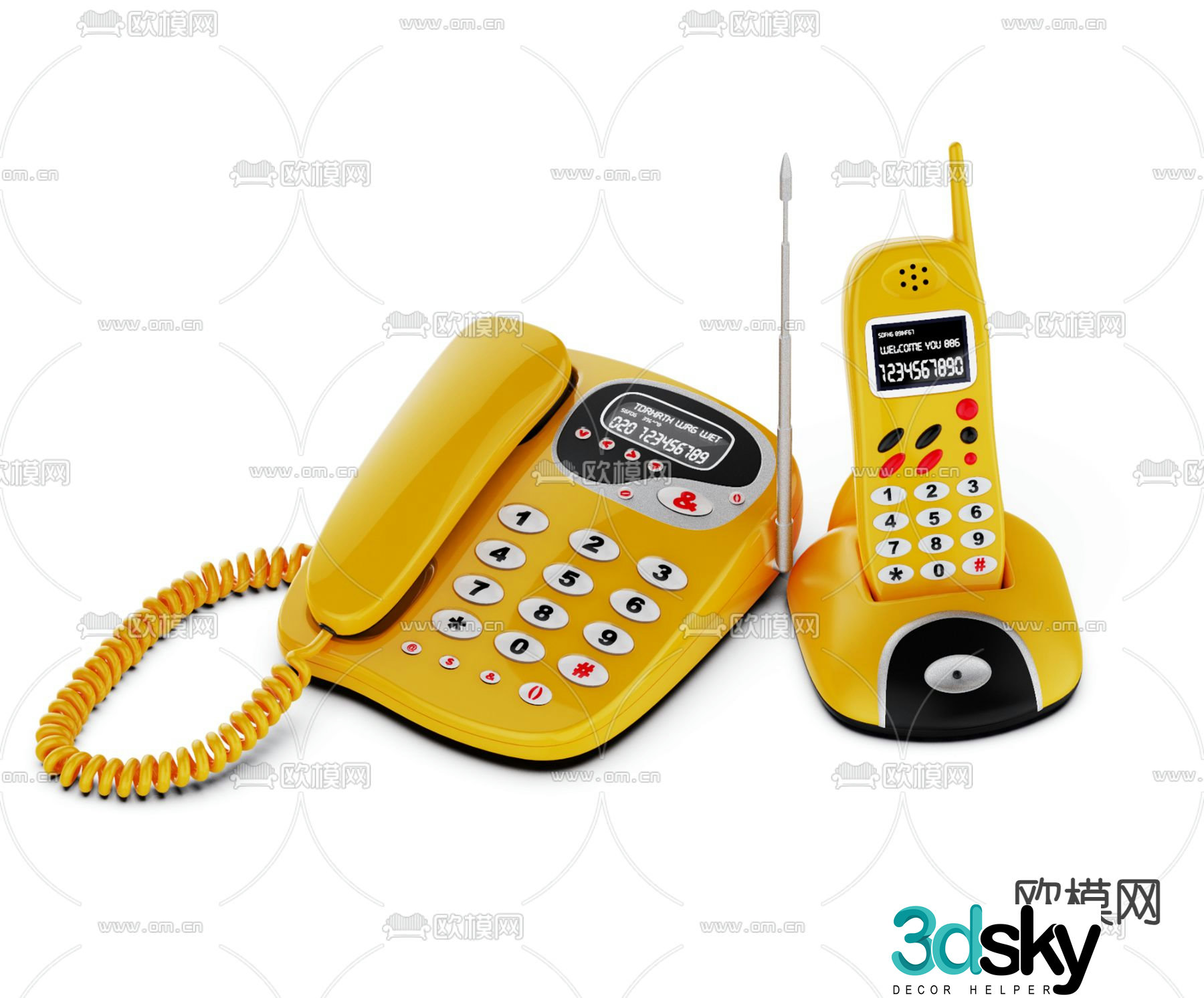 telephone landline landline 3d model