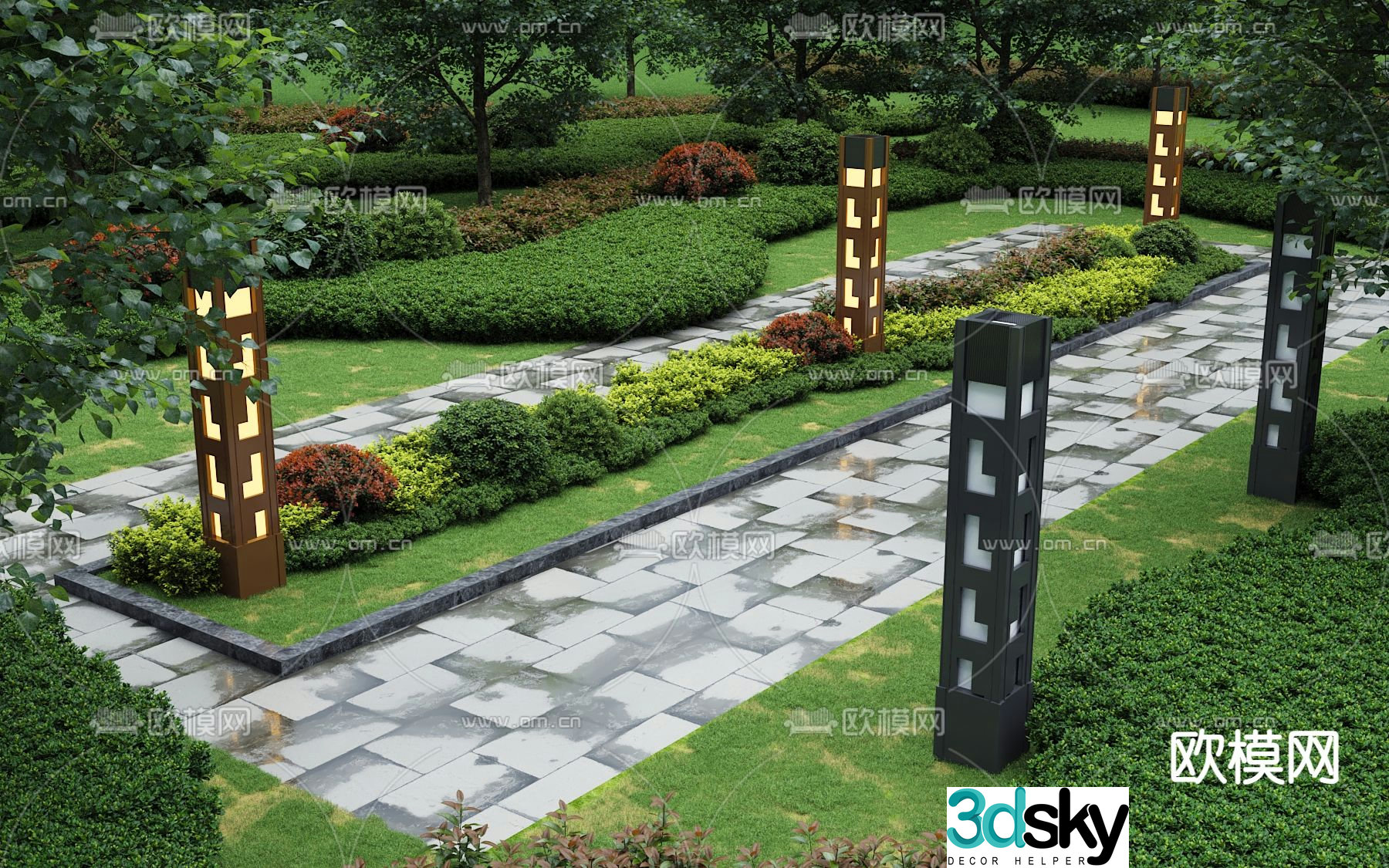 garden landscape park landscape 3d model