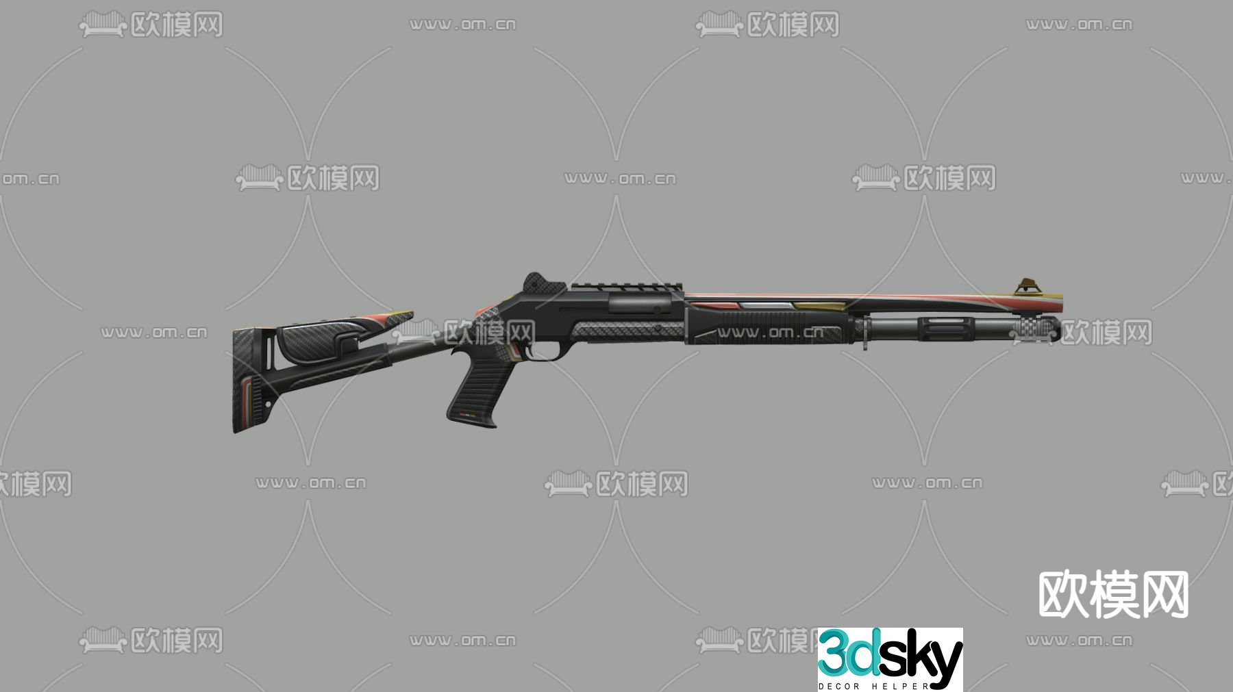 automatic rifle gun 3d model
