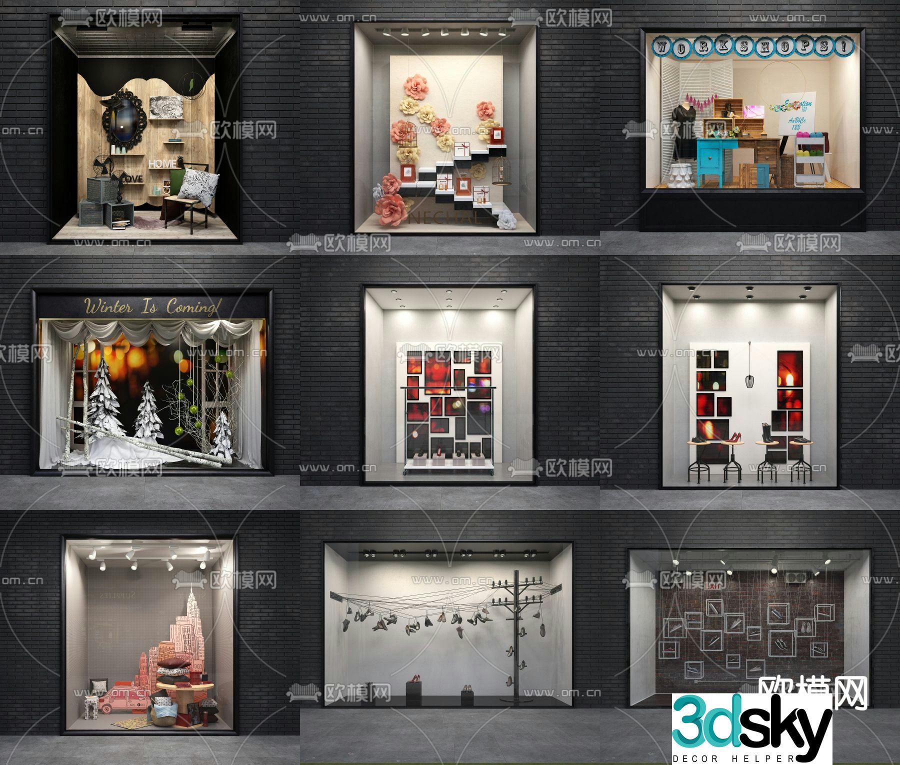 Business window furniture window 3d model