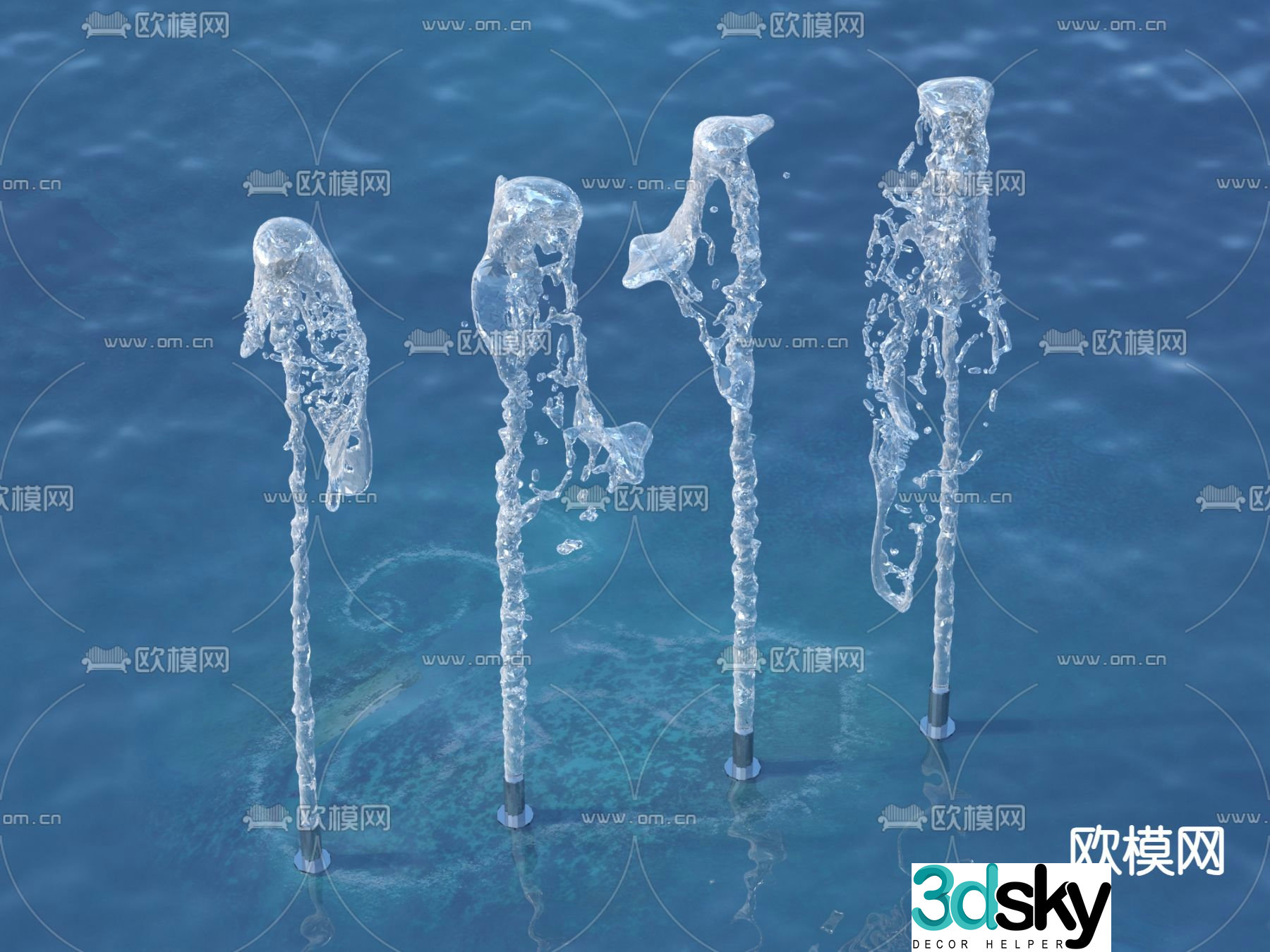 fountain fountain waterscape 3d model
