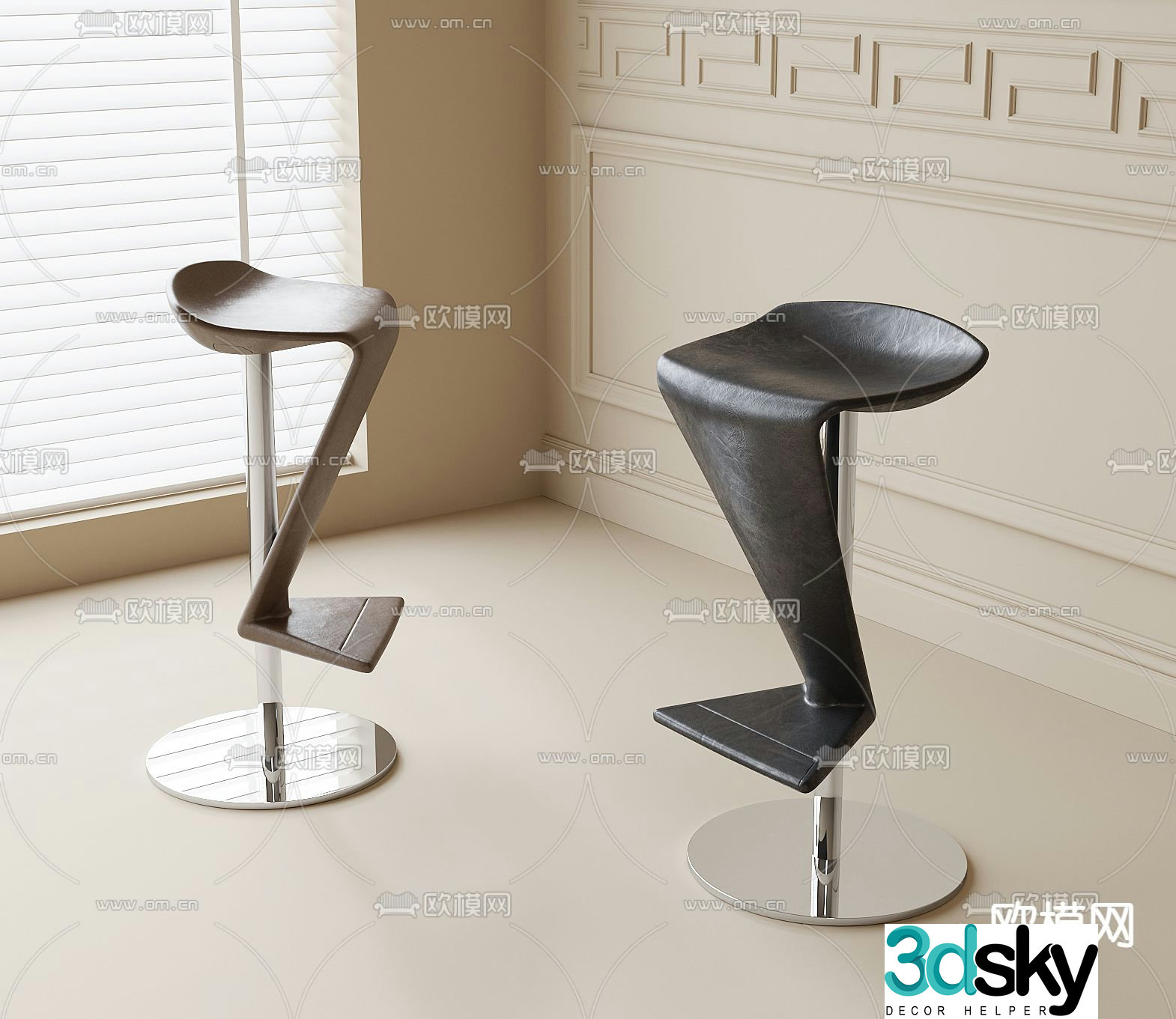 bar stool bar stool high stool 3d model