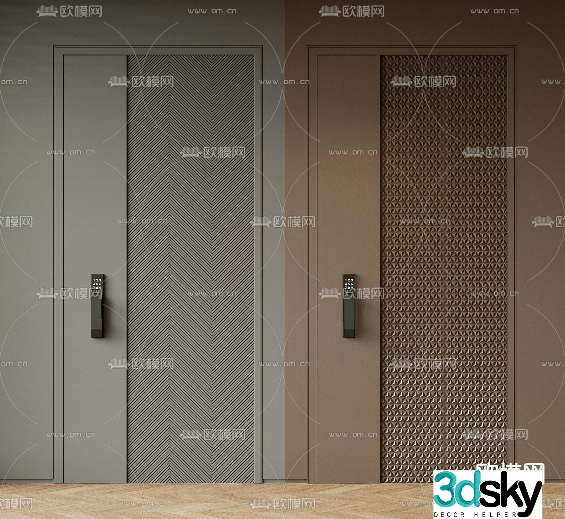 Entry door Security door Single-open door Mother and child door 3D model
