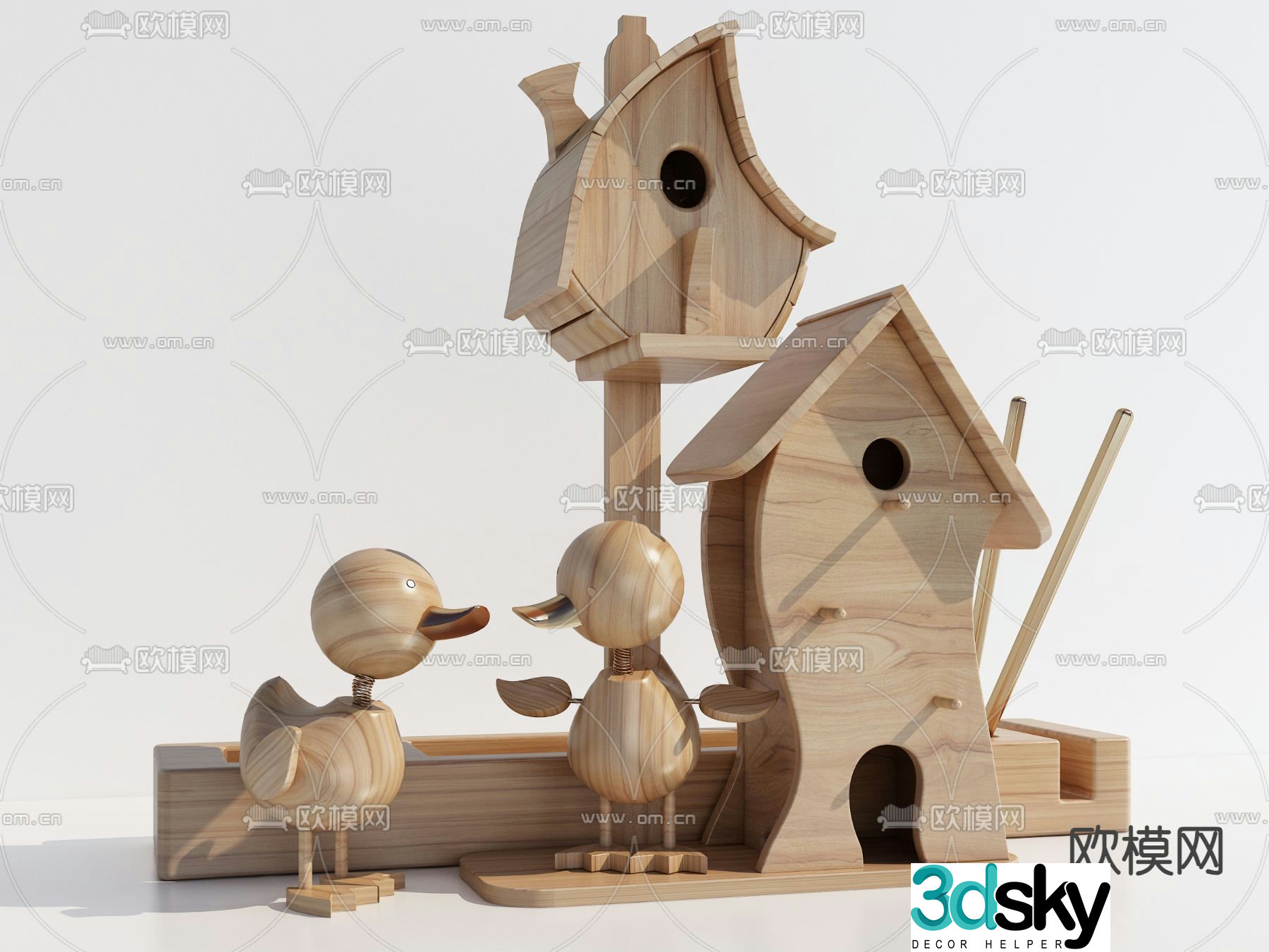 Building block toy bird’s nest 3d model