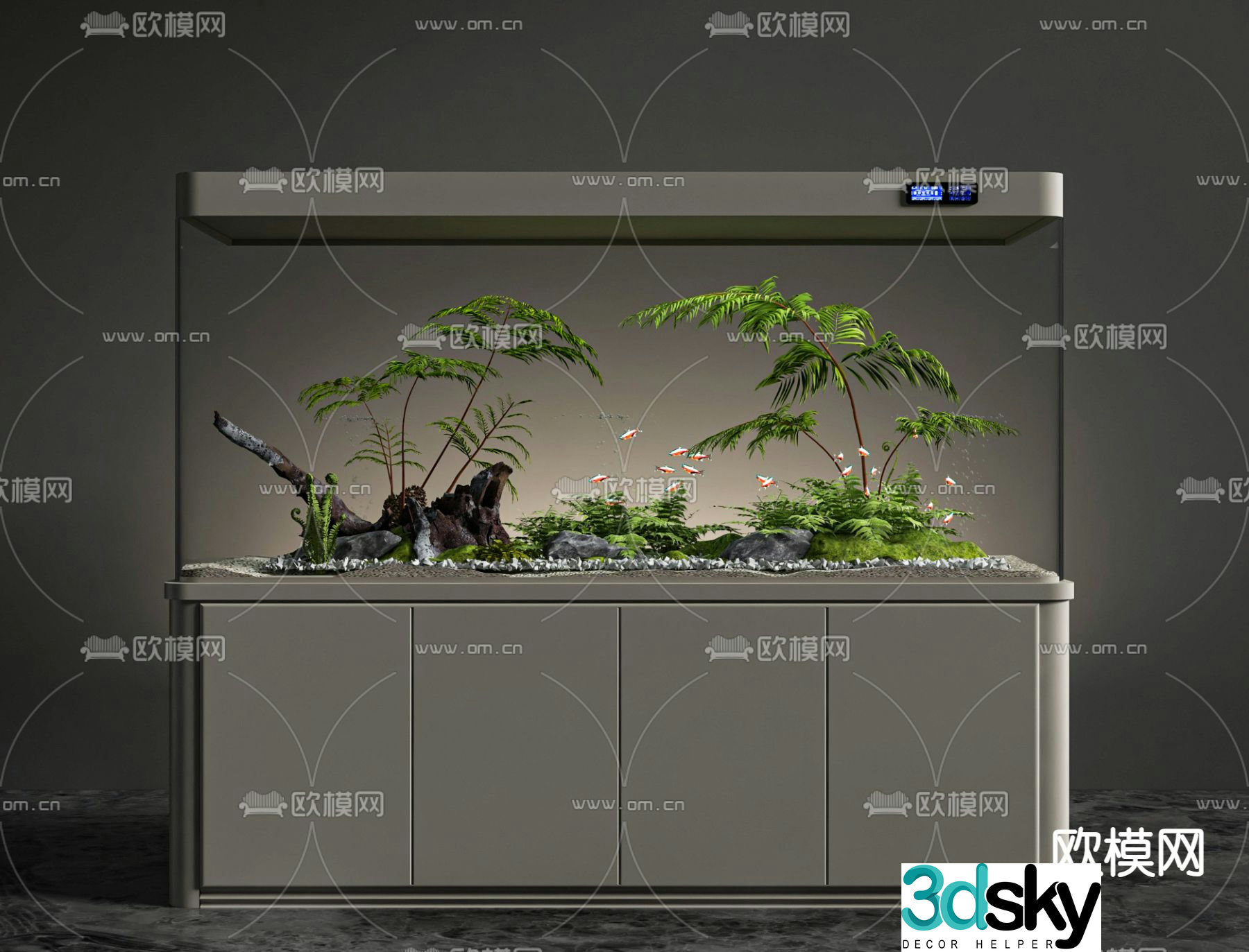 Fish tank aquarium 3d model
