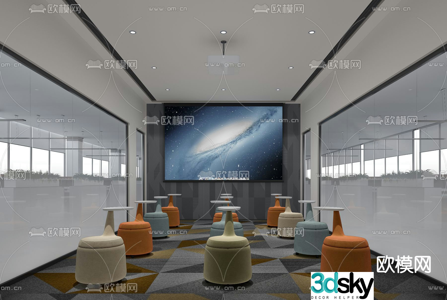 Conference room training room 3d model