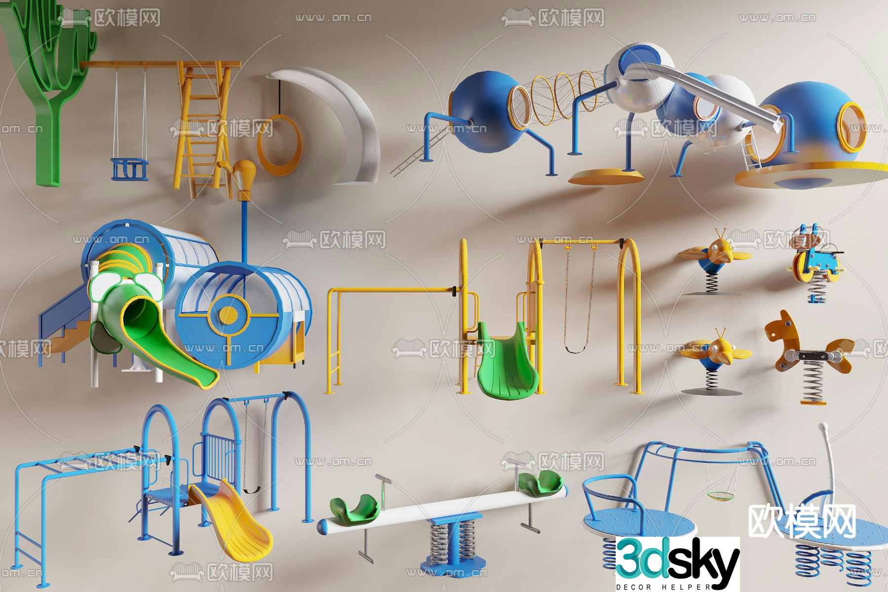 Children's slide amusement equipment 3d model