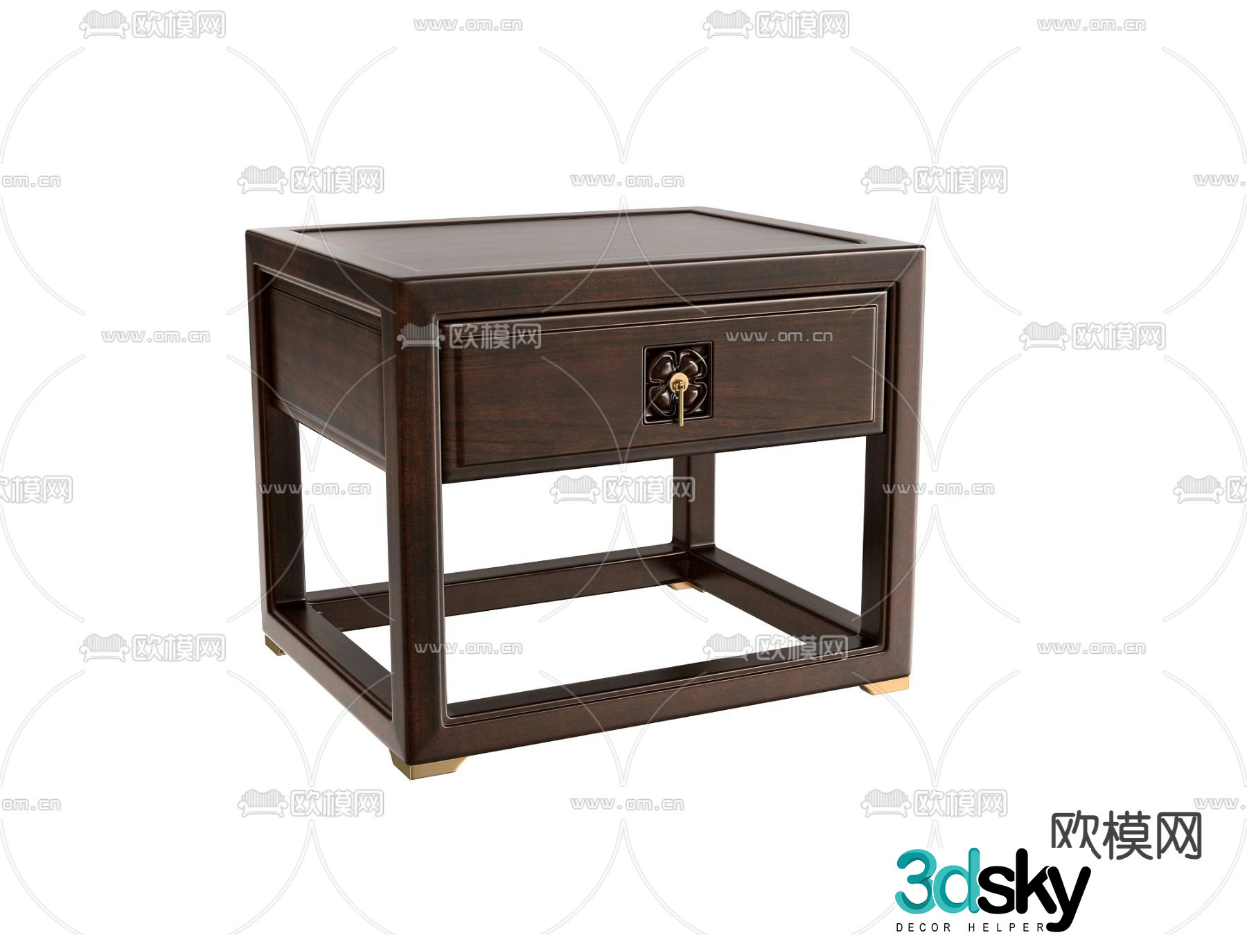 New Chinese style bedside table 3d model