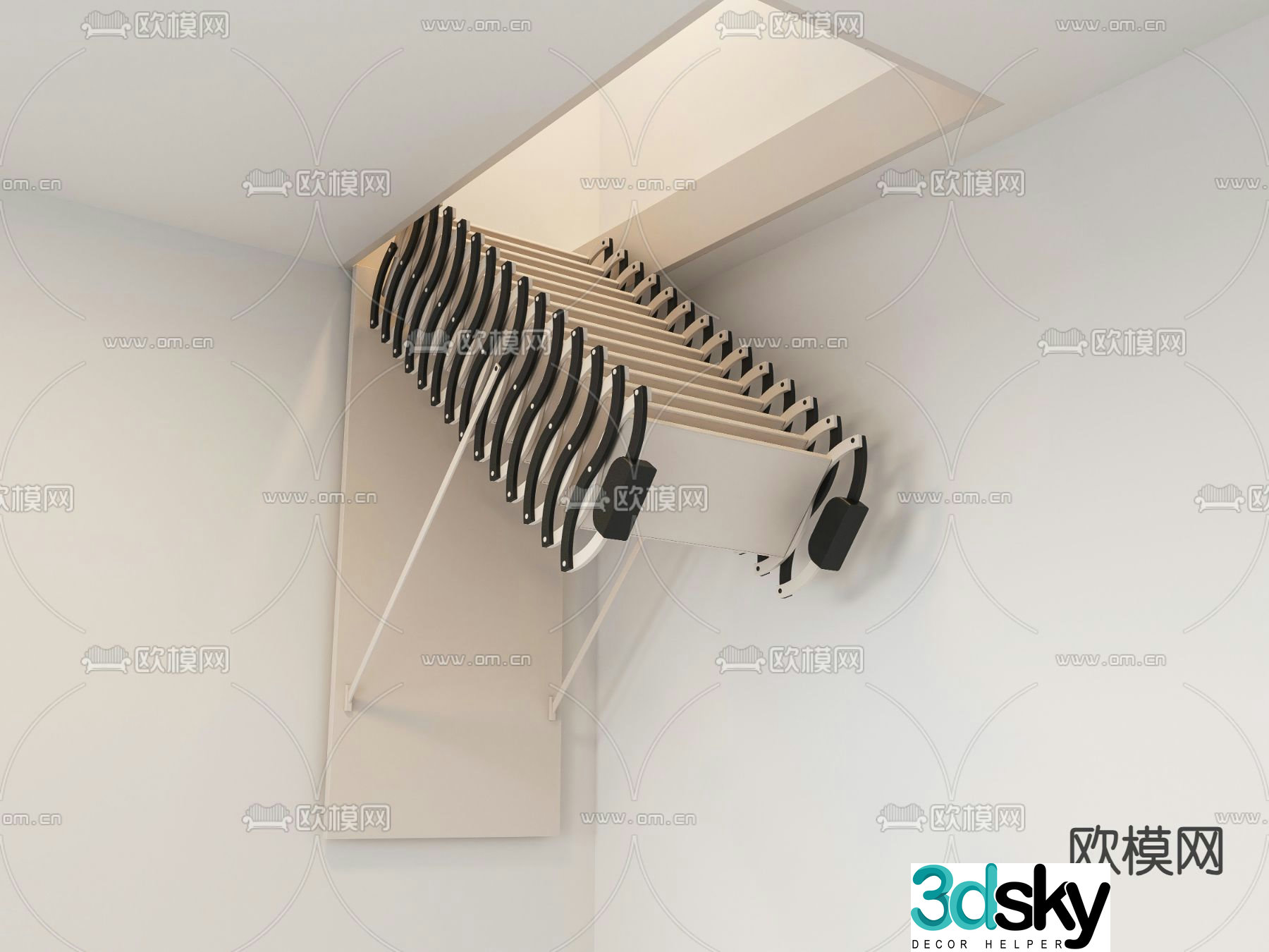 Modern telescopic staircase 3d model