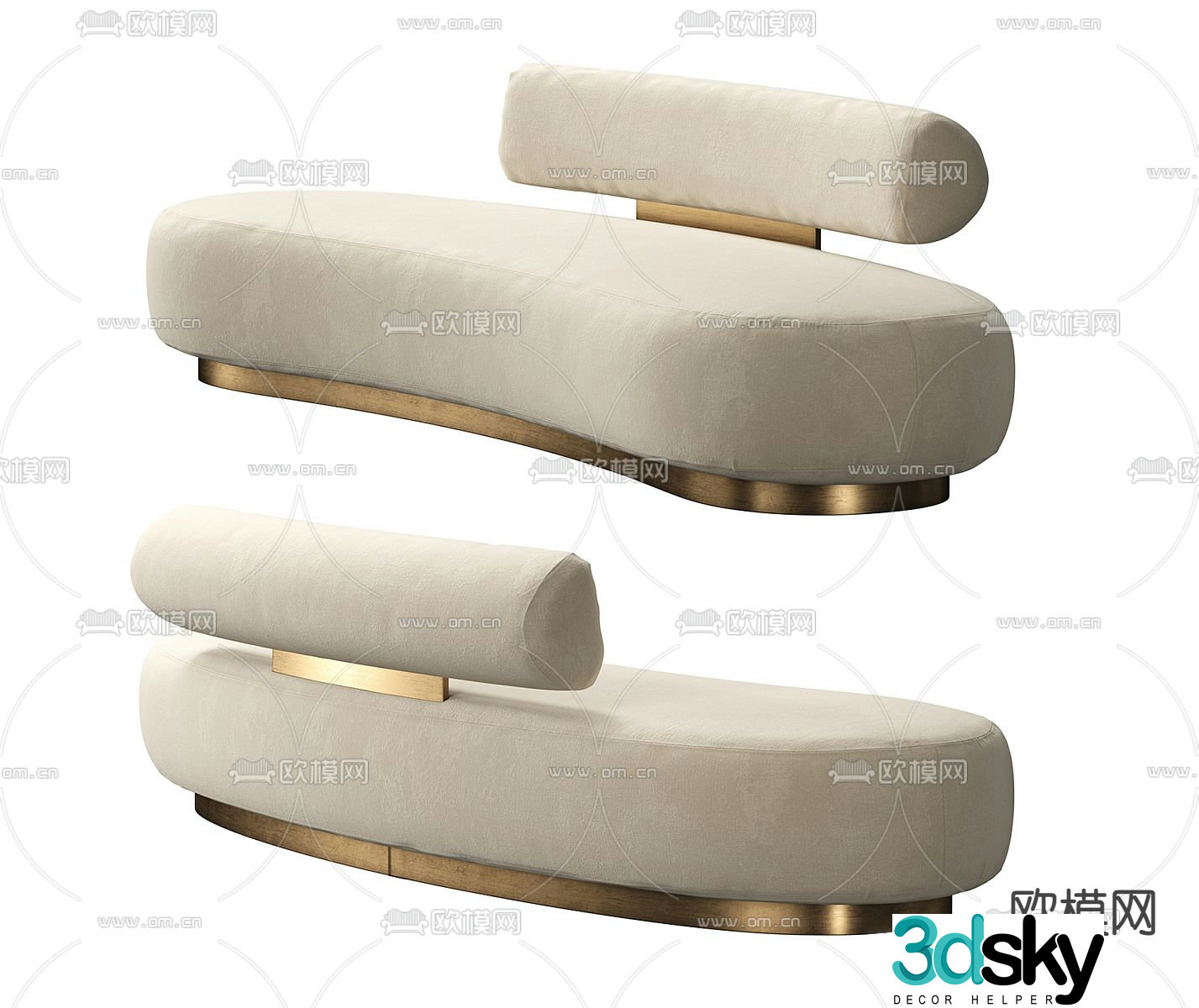 Curved sofa special shaped sofa 3d model