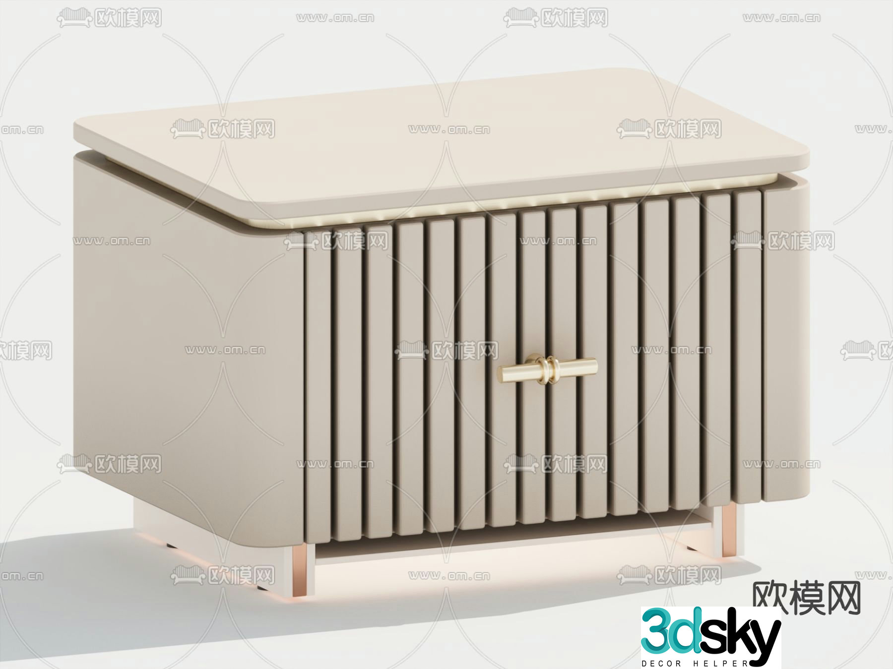 Light luxury bedside table 3D model