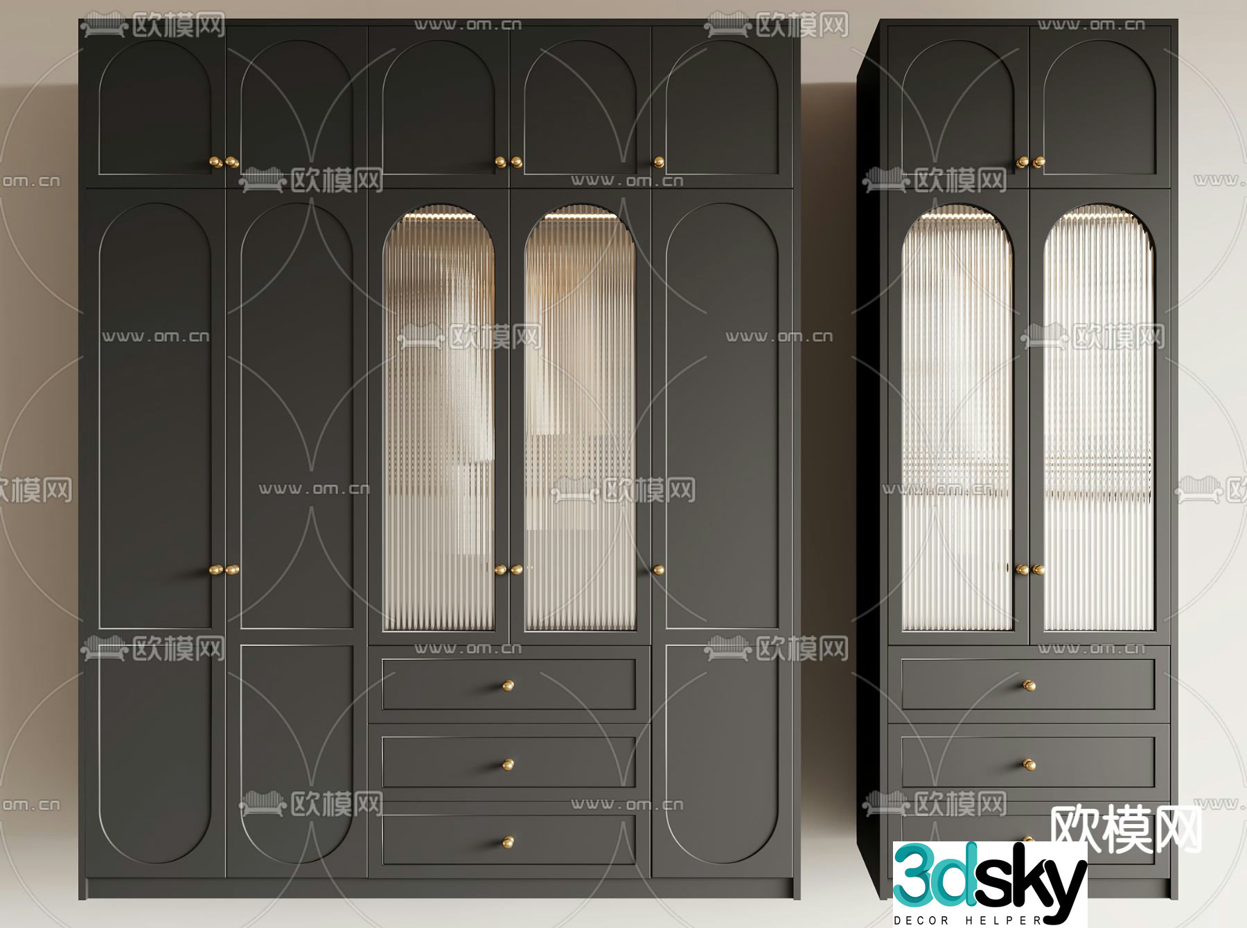 Medieval style wardrobe wardrobe 3d model