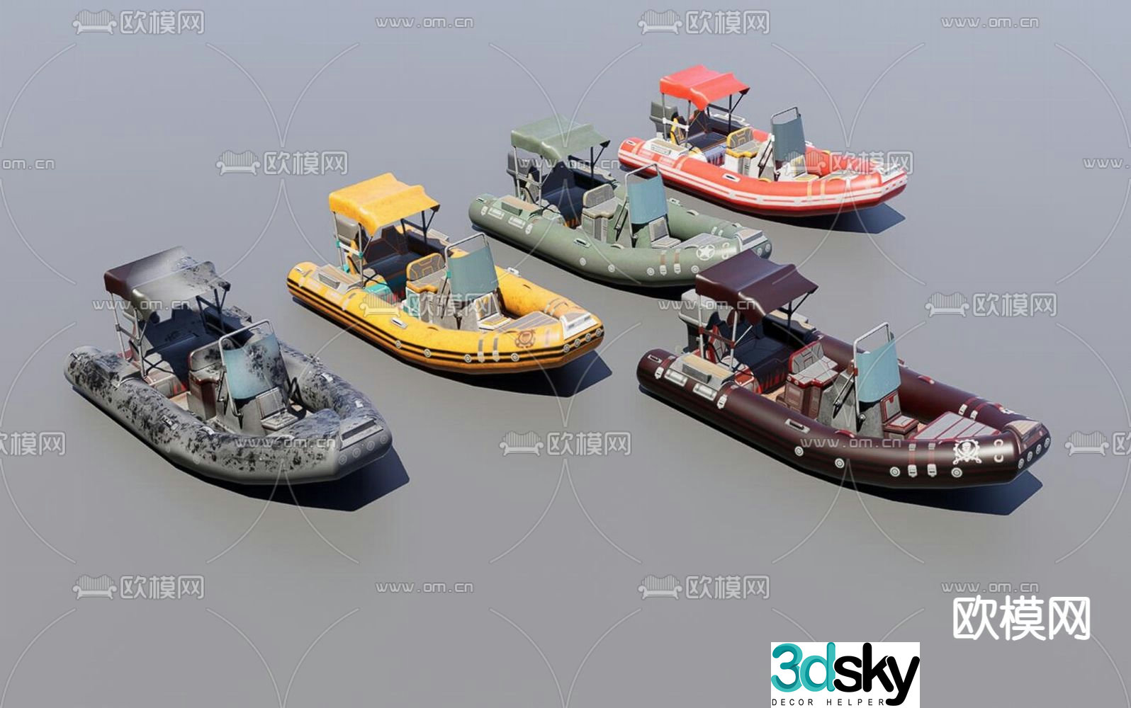 boat speedboat 3d model