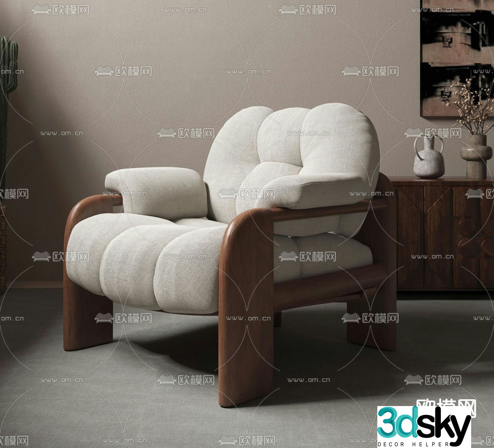 Medieval style sofa single sofa 3d model