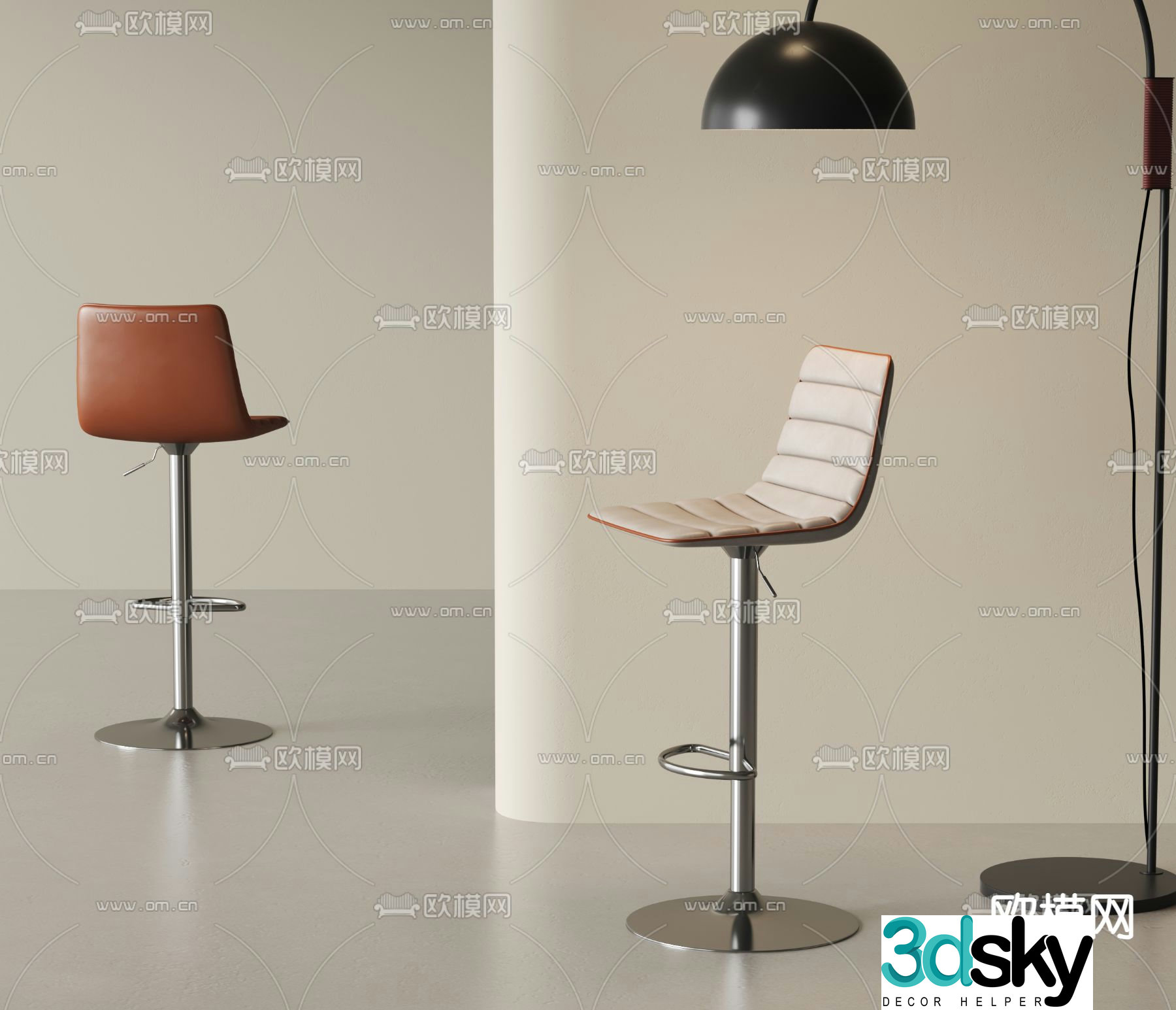 bar stool bar stool high stool 3d model