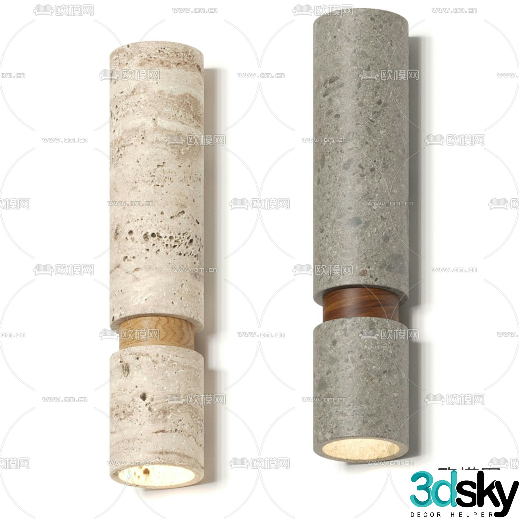 Davani long tube wall light 3d model