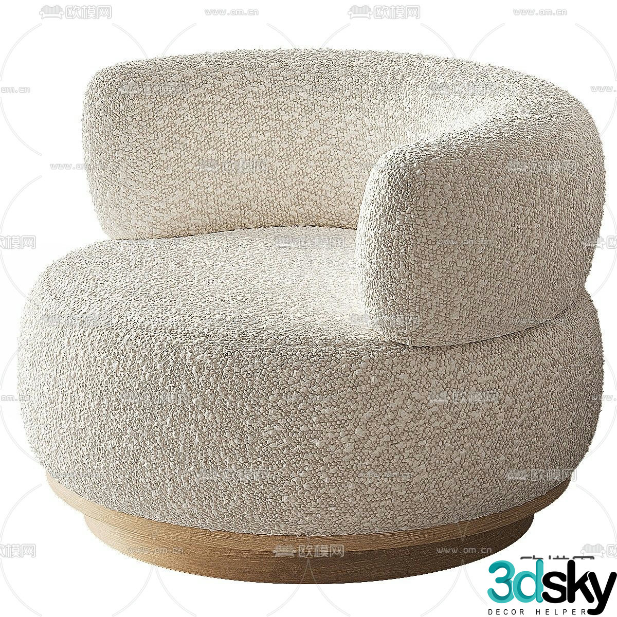 Fabric sofa single sofa 3d model