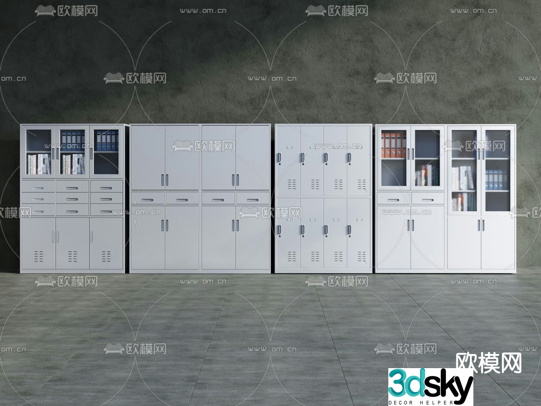 Modern filing cabinet information cabinet filing cabinet 3d model