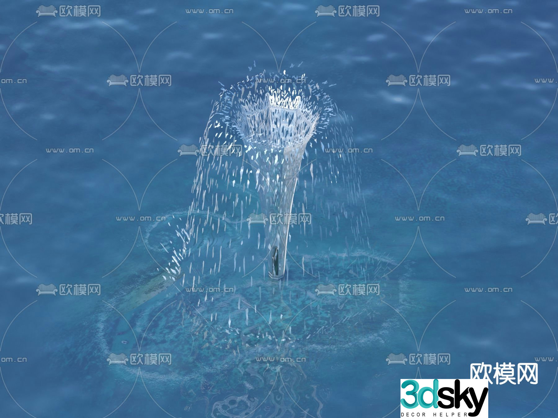fountain fountain waterscape 3d model