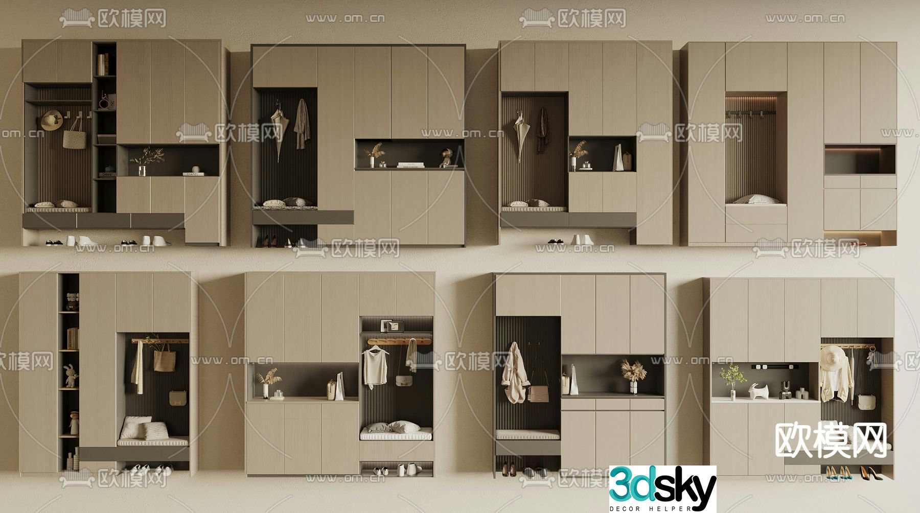 Entry shoe cabinet Entrance shoe cabinet 3D model