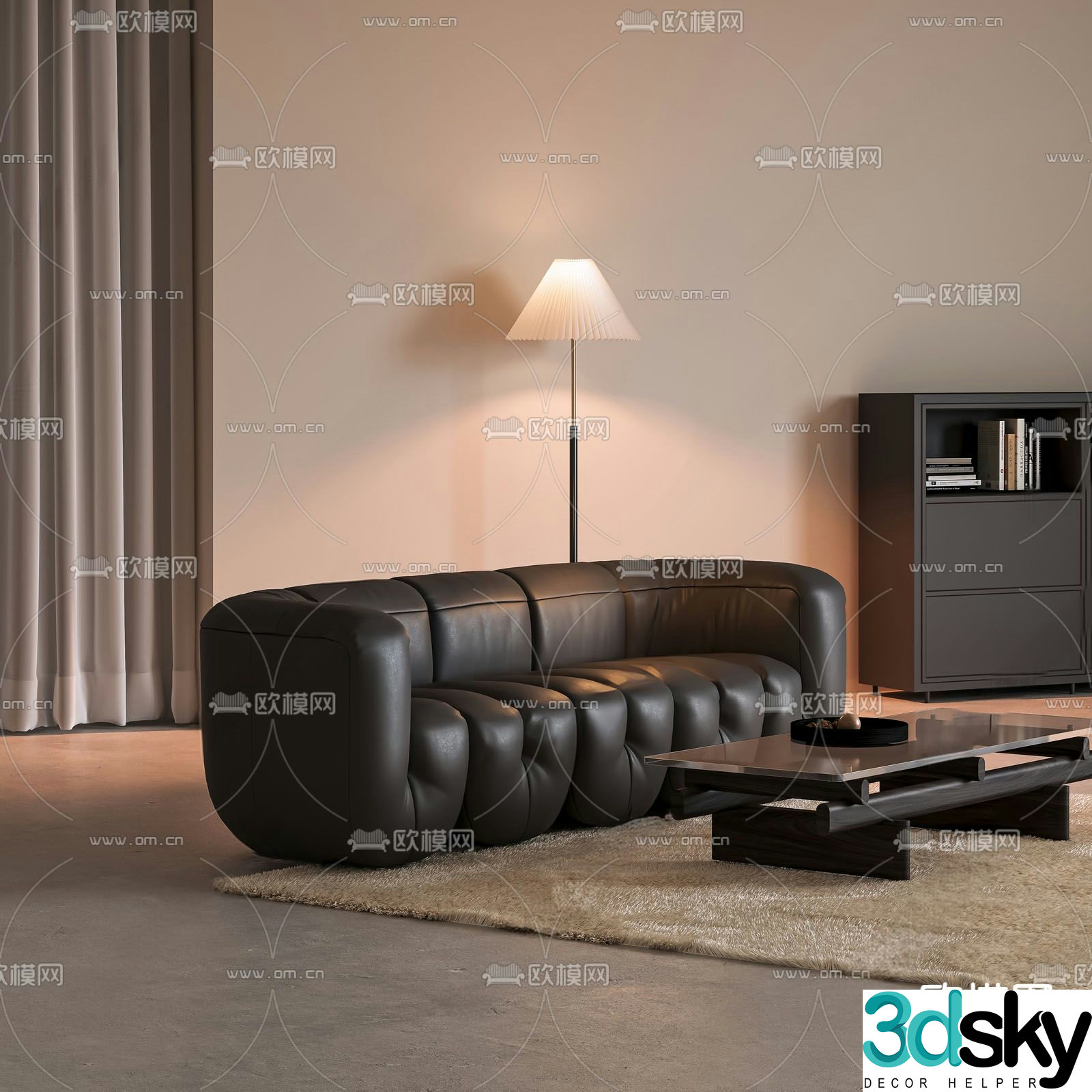 Leather sofa 3d model