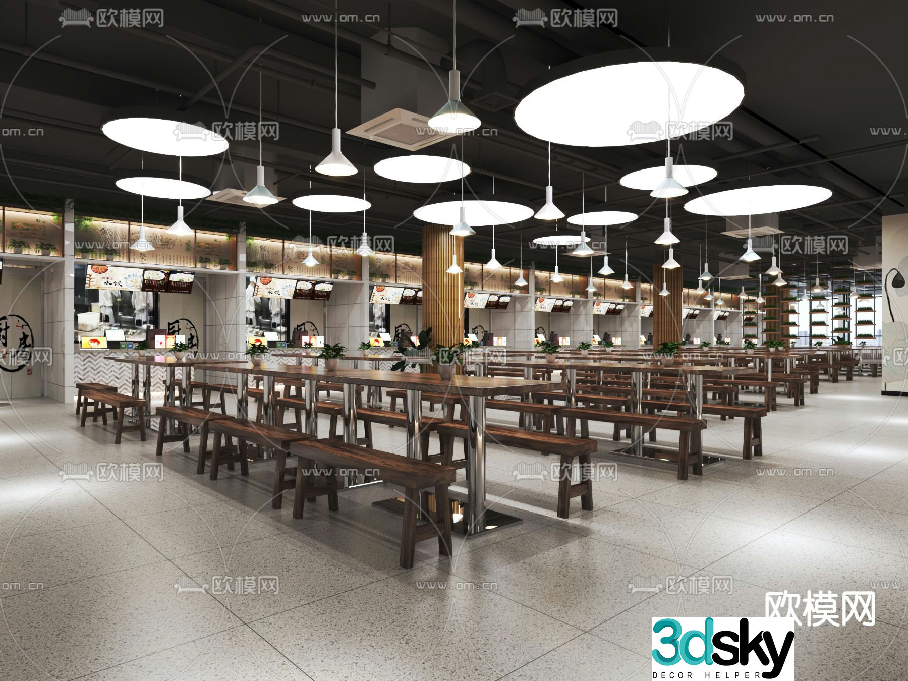 Shopping mall Food City 3D model