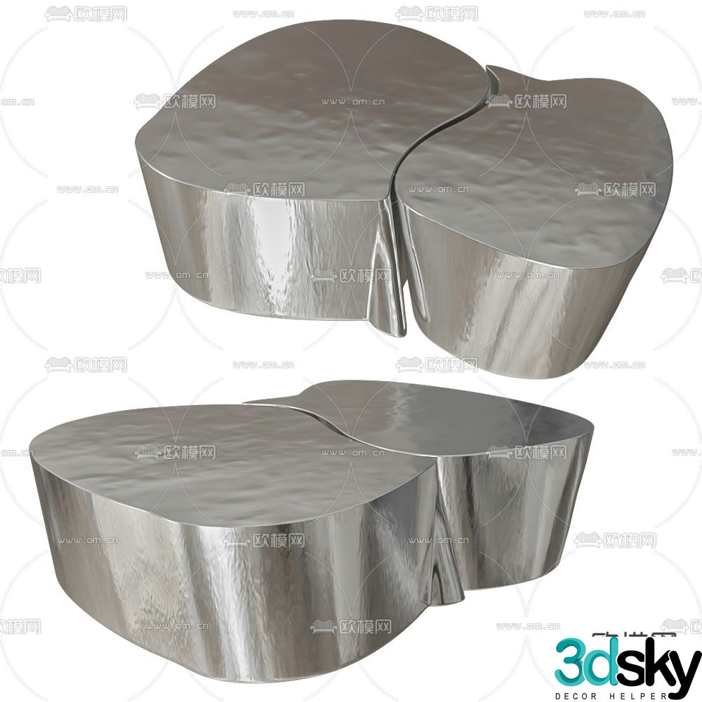 ELITE stainless steel coffee table 3d model
