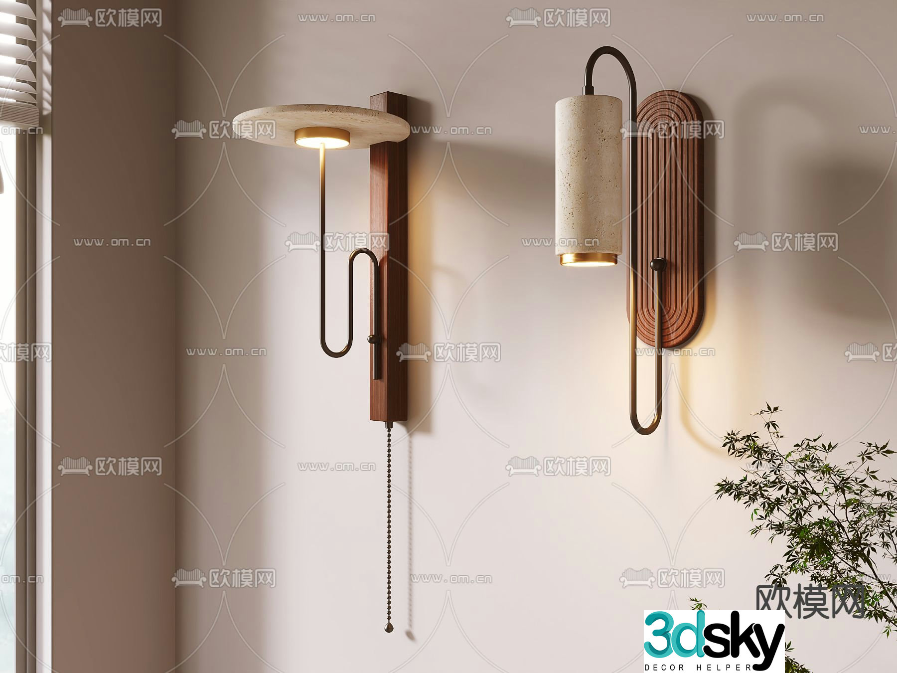 Wabi-sabi wall lamp 3d model