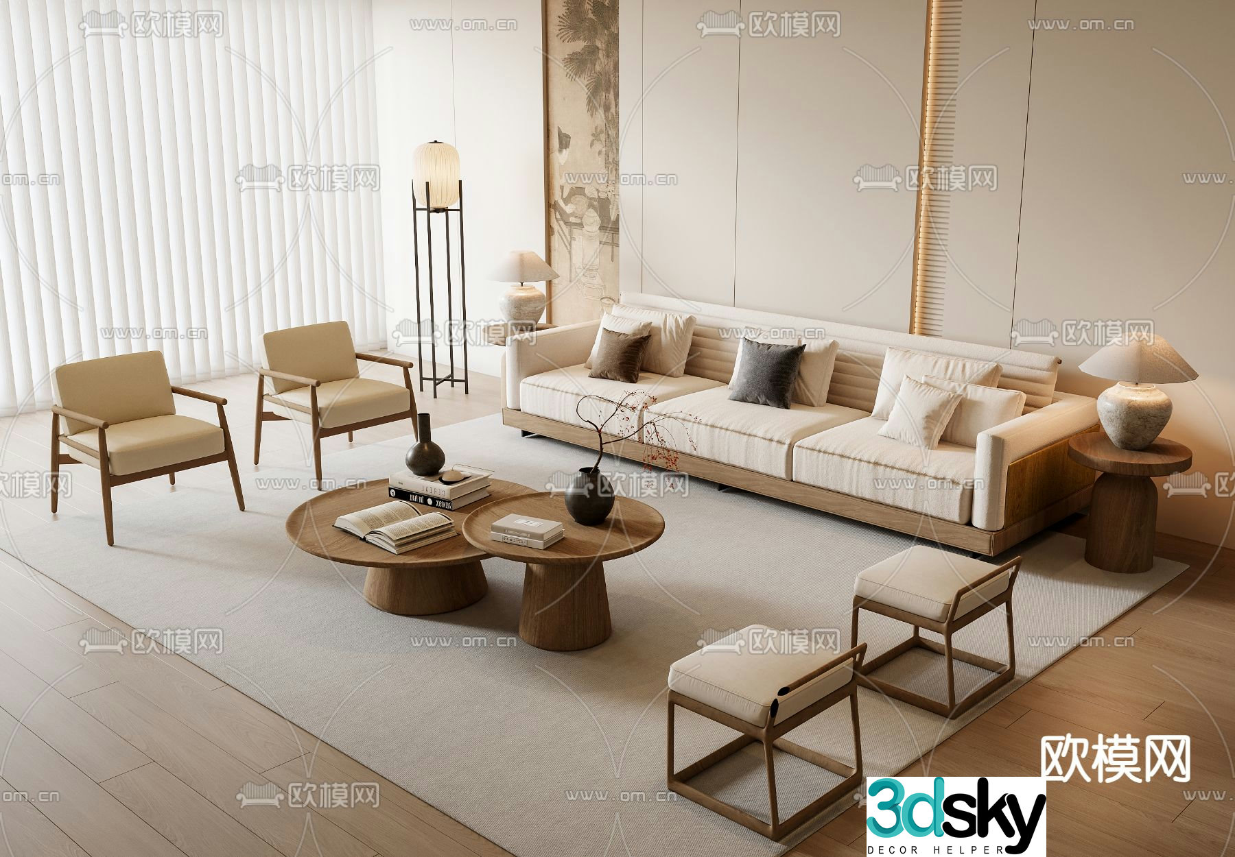 Medieval style modular sofa 3D model