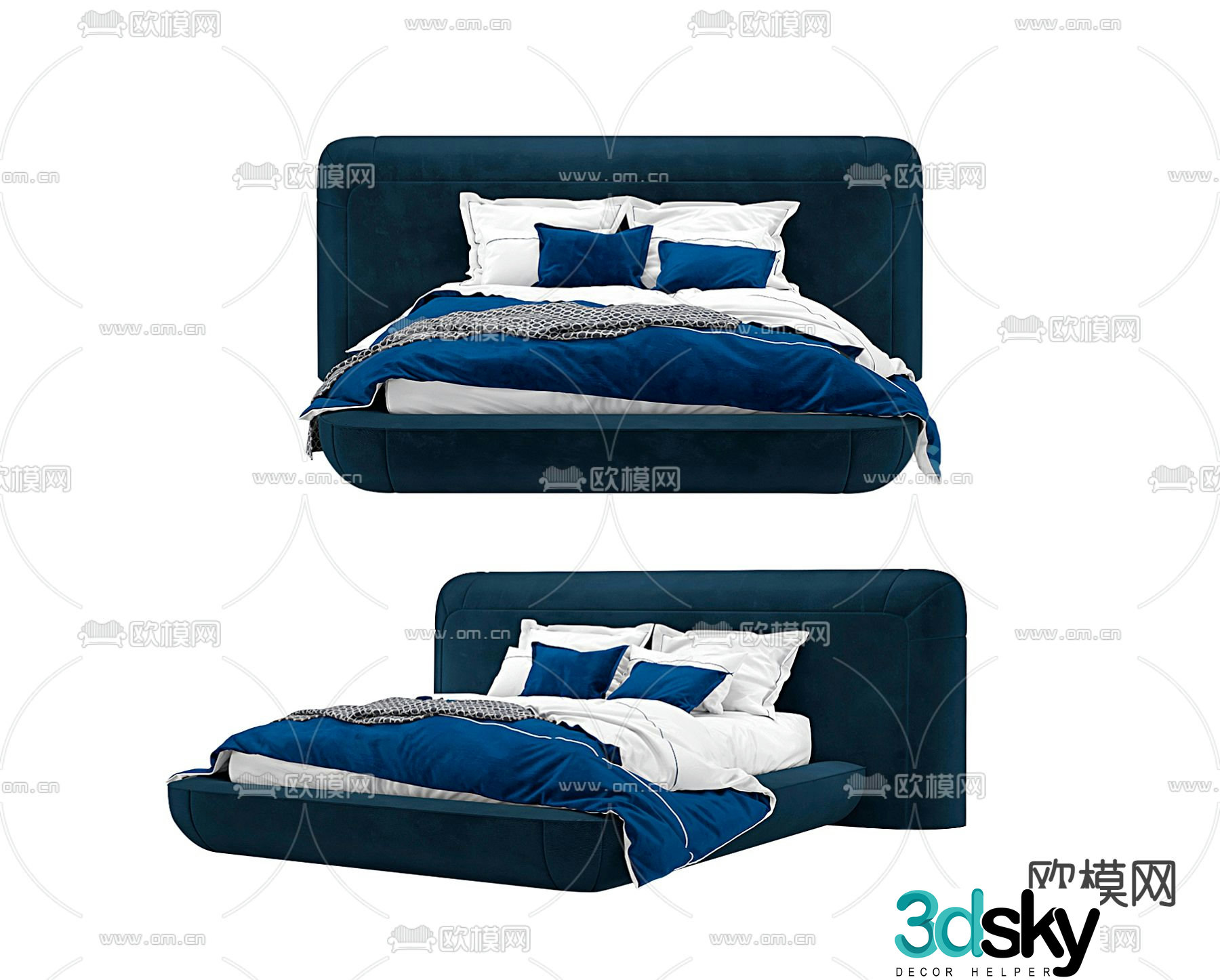Alias â€‹â€‹modern double bed 3d model