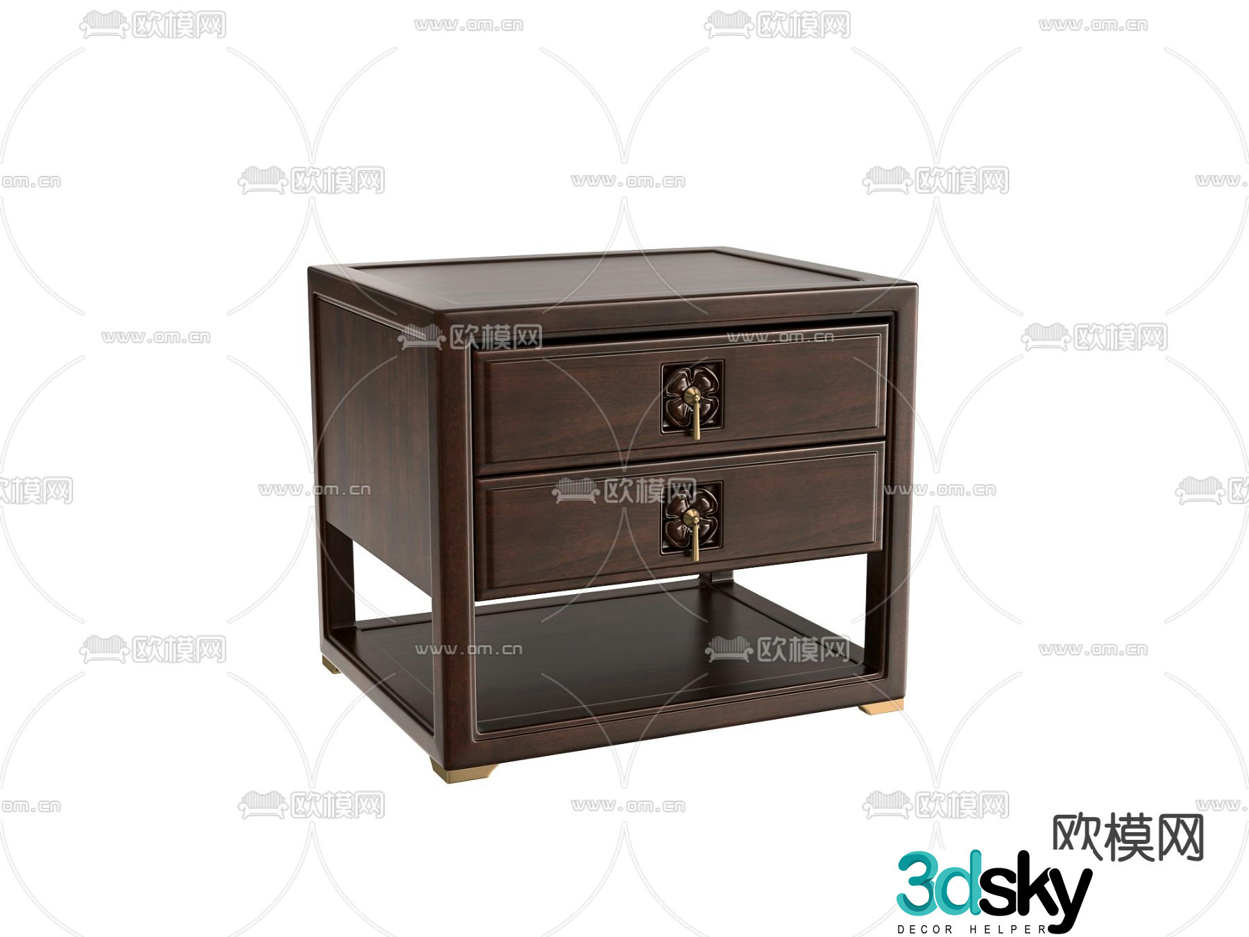 New Chinese style bedside table 3d model