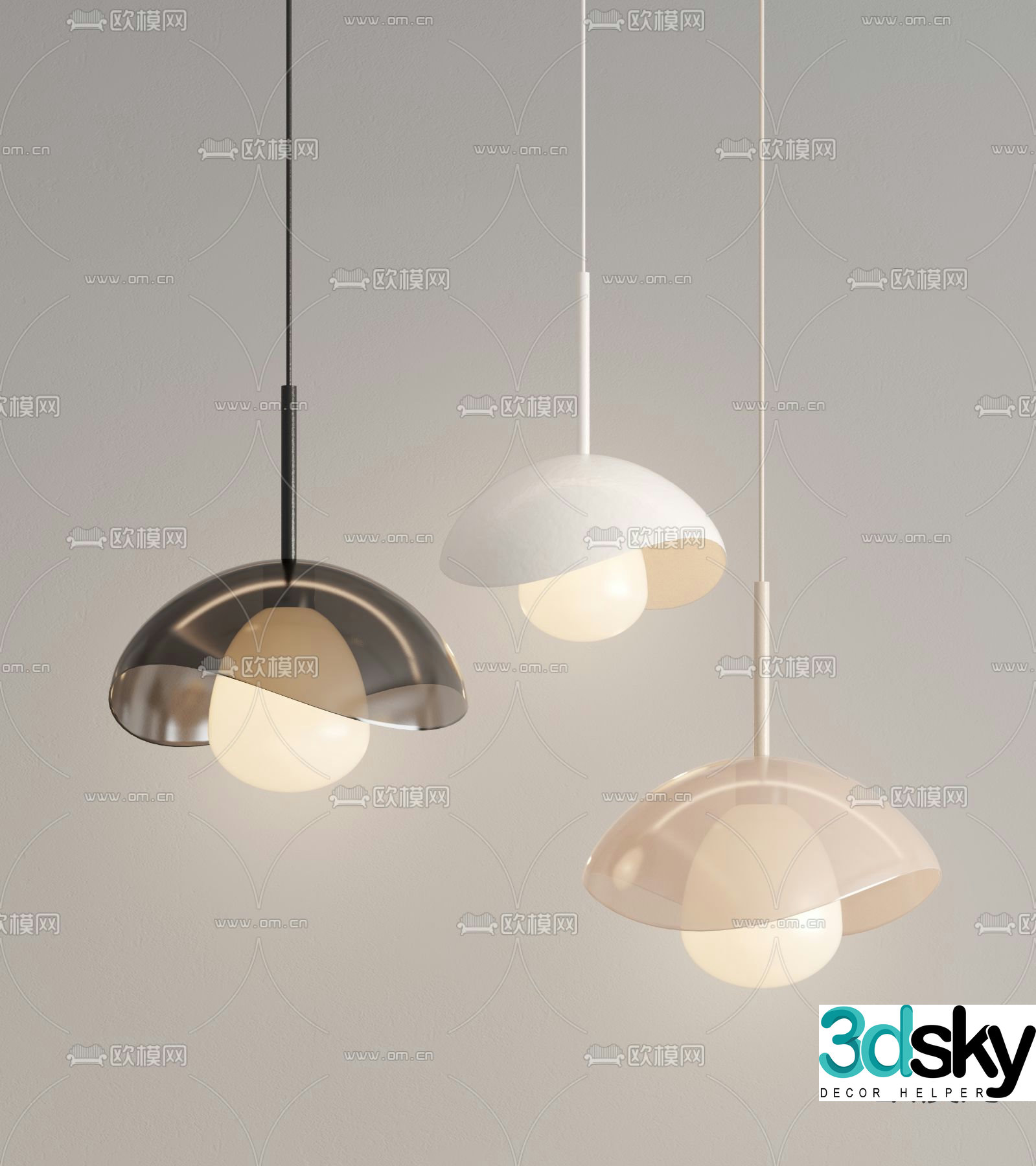 Glass chandelier art chandelier 3d model