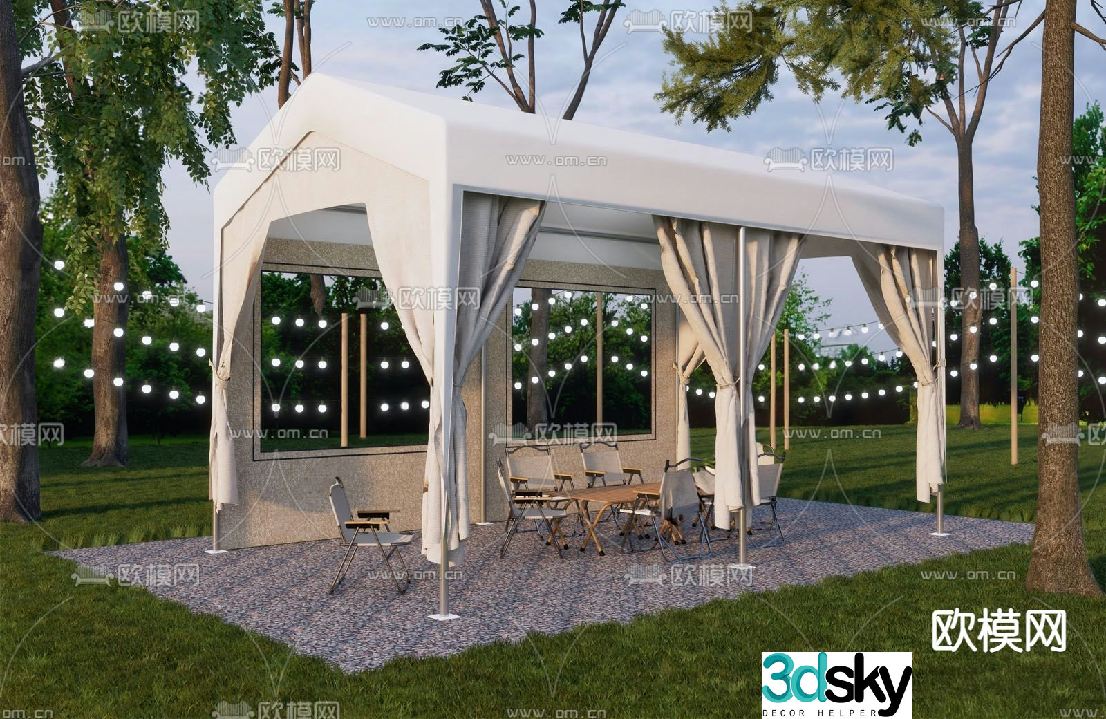 Camping tent internet celebrity tent big canopy 3d model