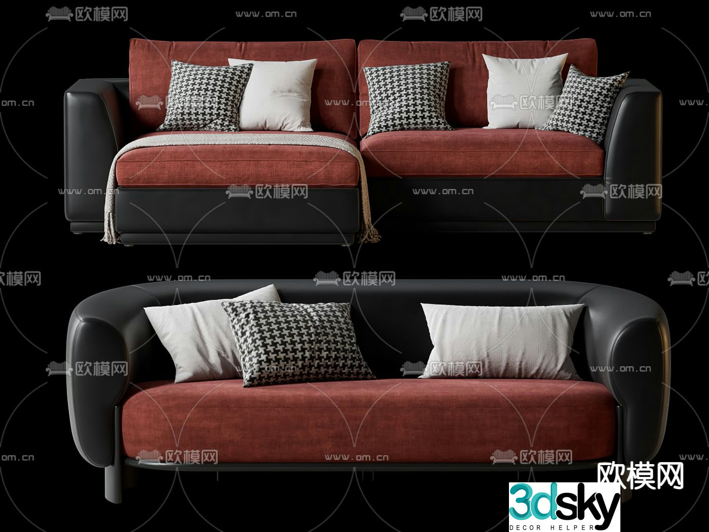 Medieval style sofa double sofa 3d model