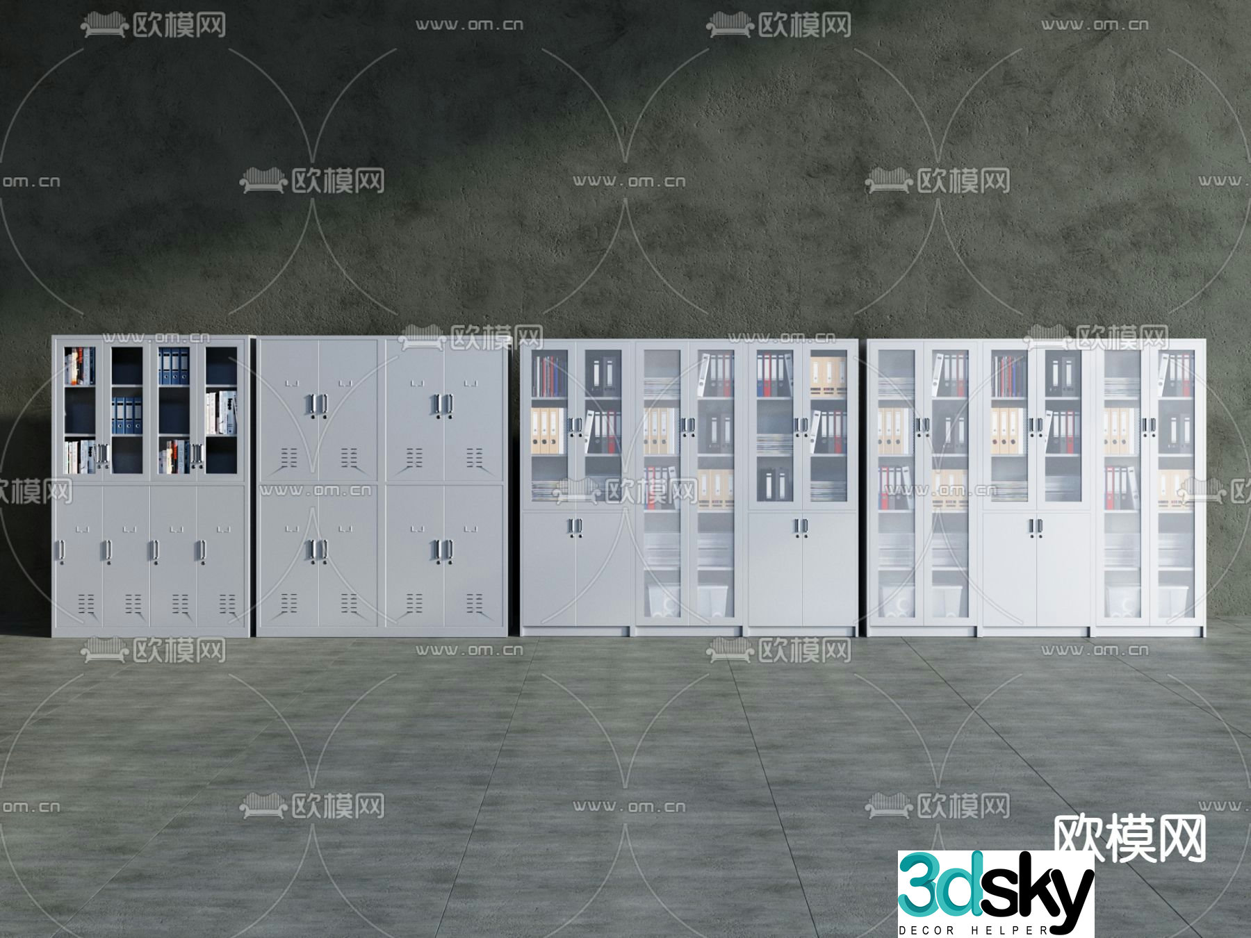 Modern filing cabinet information cabinet filing cabinet 3d model